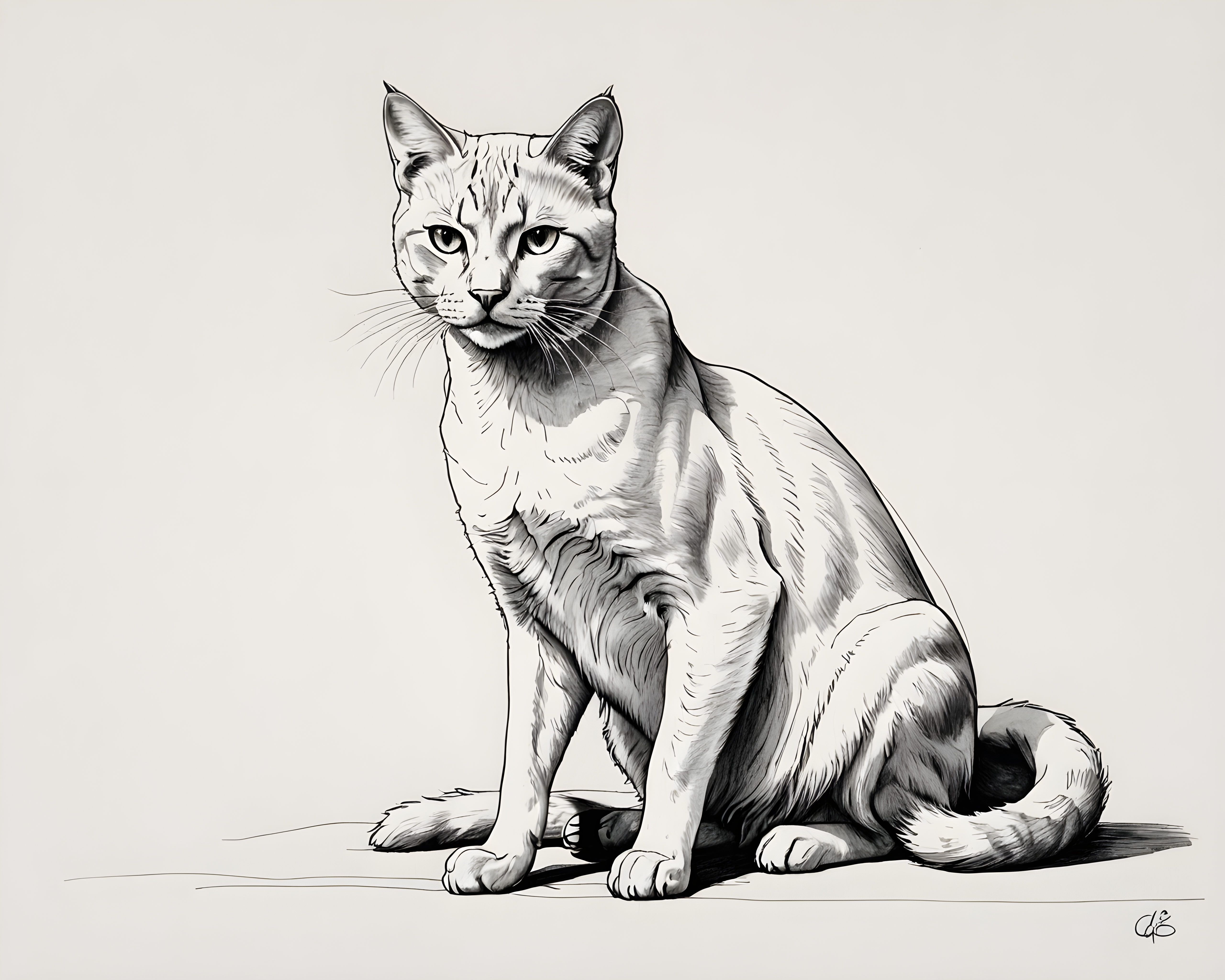Queen Cat — Minimalist Line Art (Aesthetic)