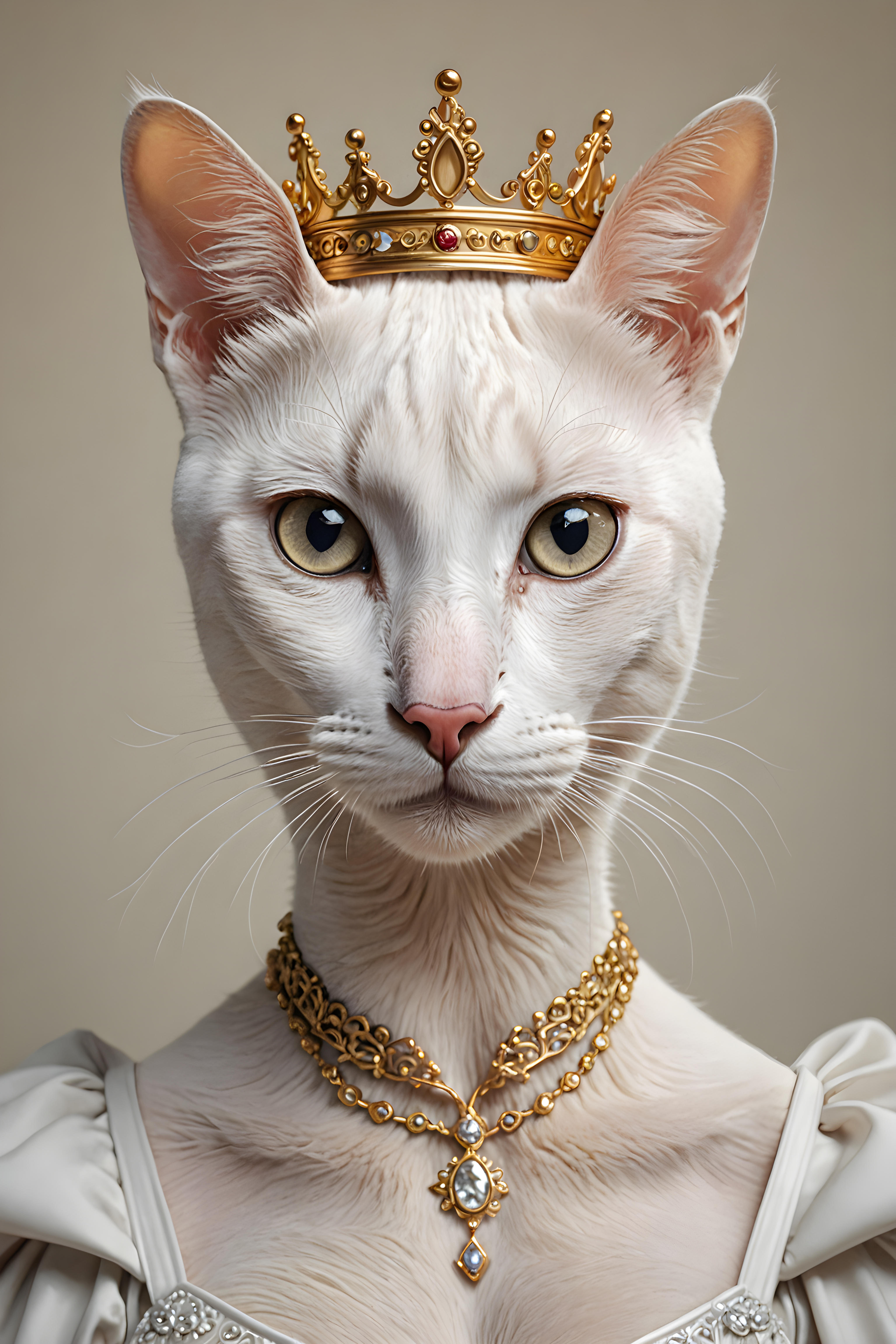 Queen Cat — Minimalist Line Art (Cute)