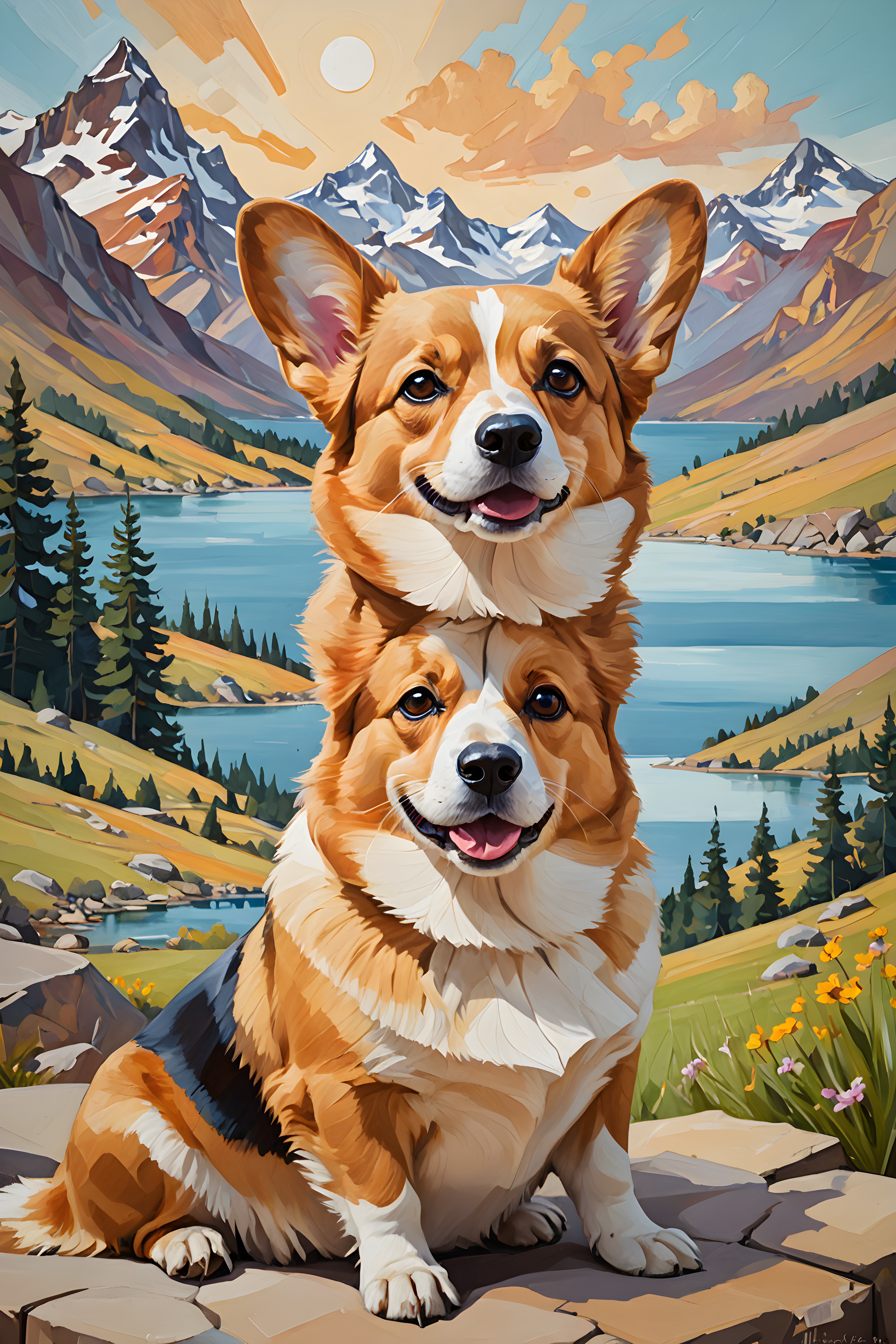 Royal Corgi — Abstract (Romantic)