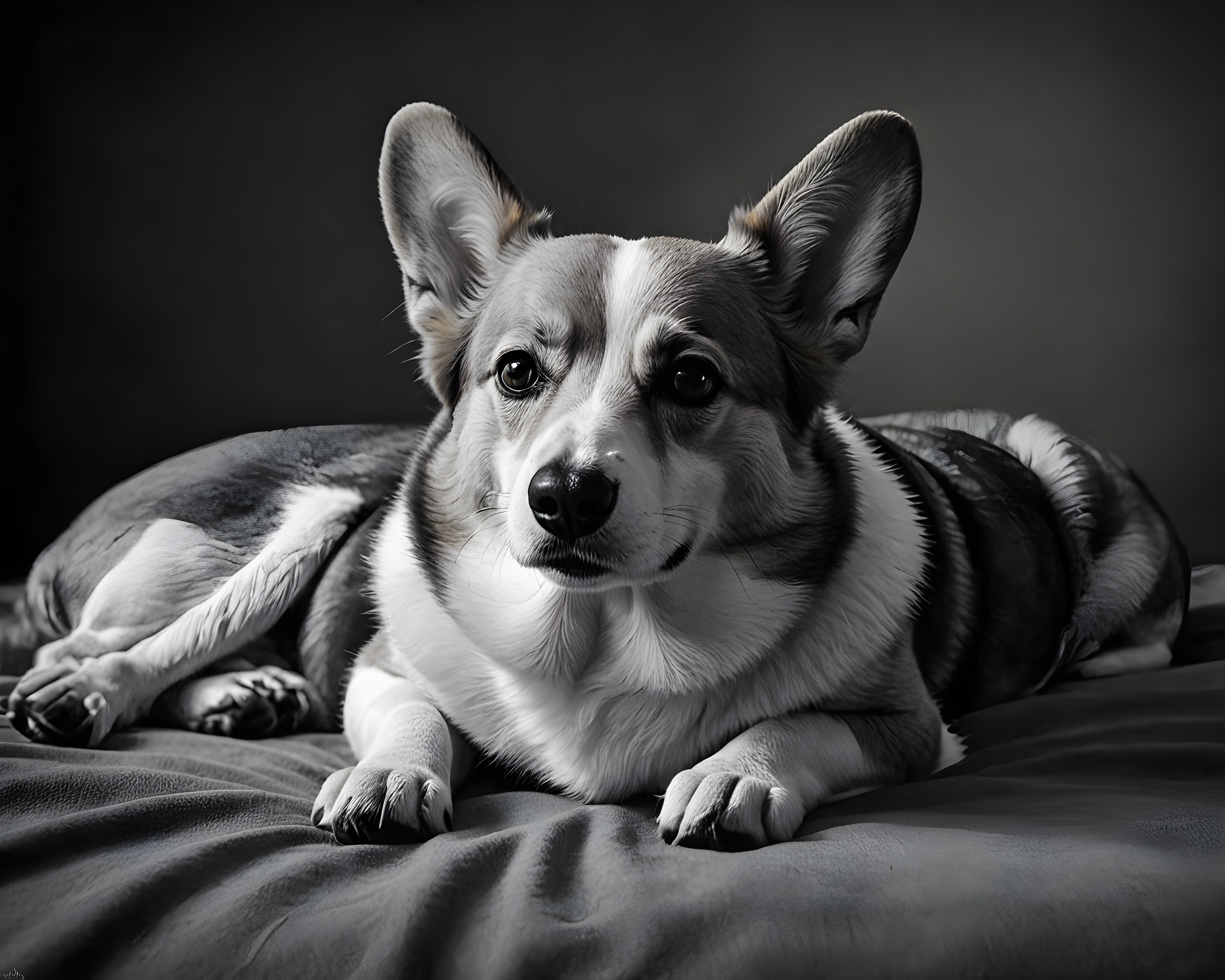 Royal Corgi — Black & White (Aesthetic)