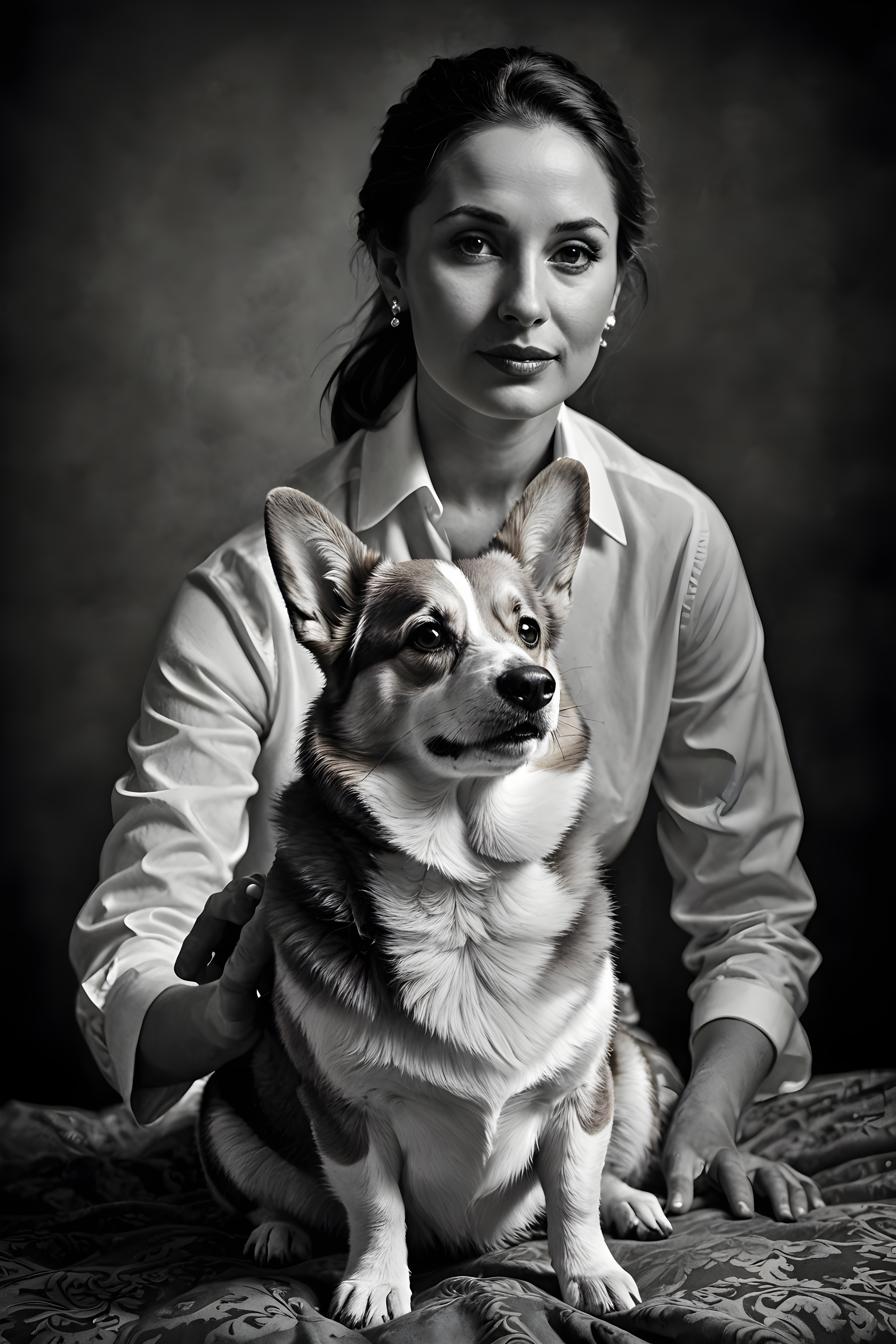 Royal Corgi — Black & White (Energetic)
