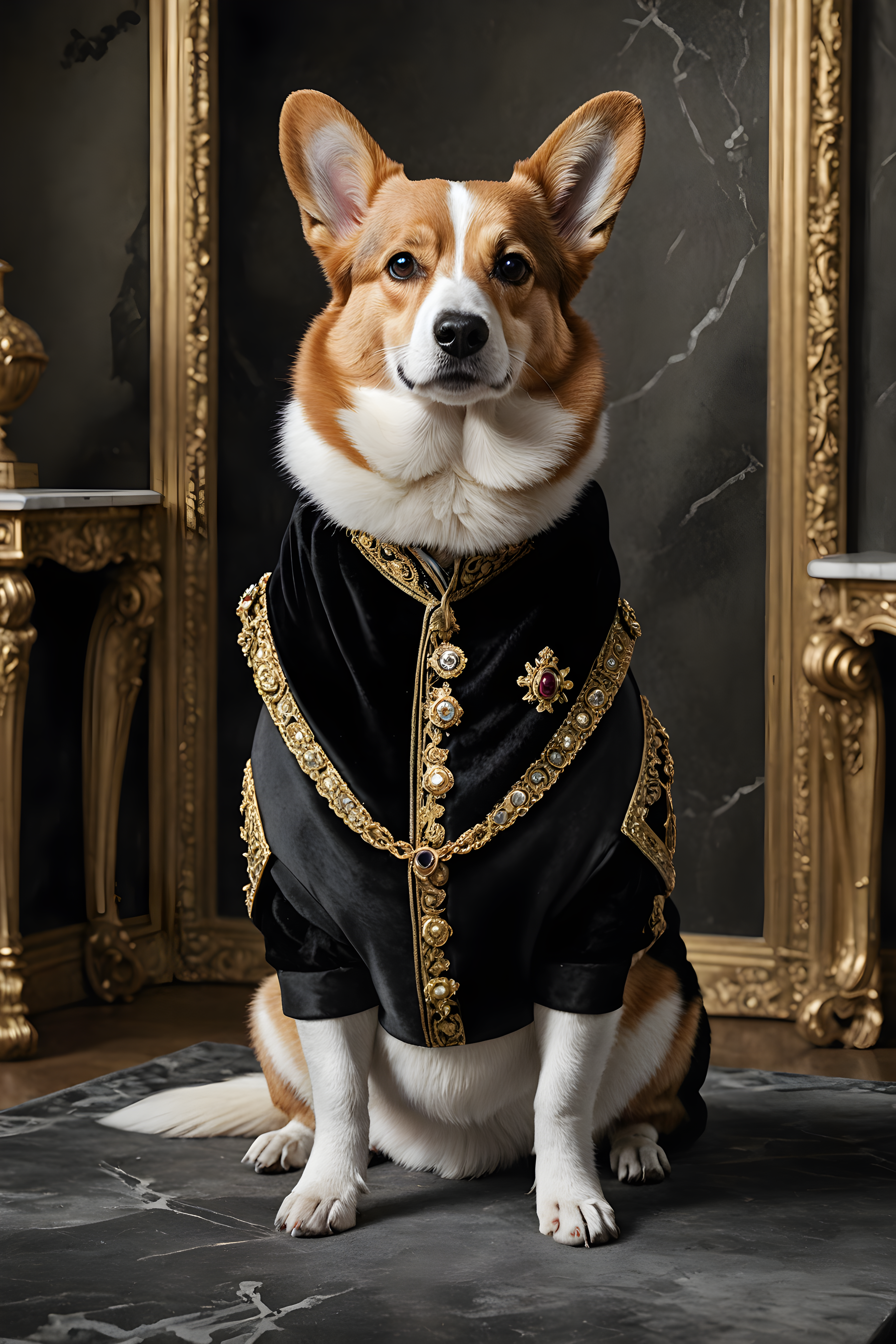 Royal Corgi — Black & White (Luxury)