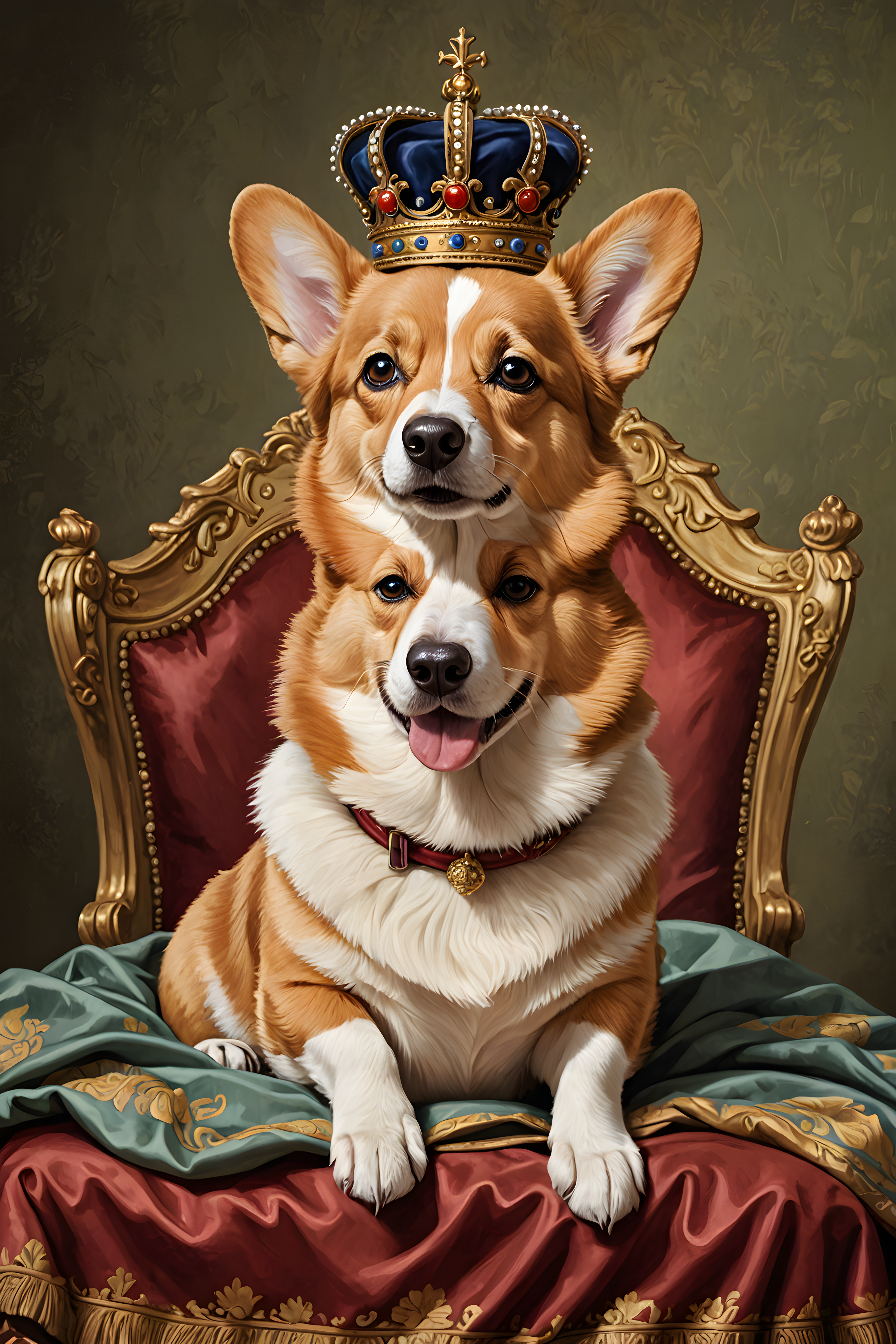 Royal Corgi — Line Art (Funny)