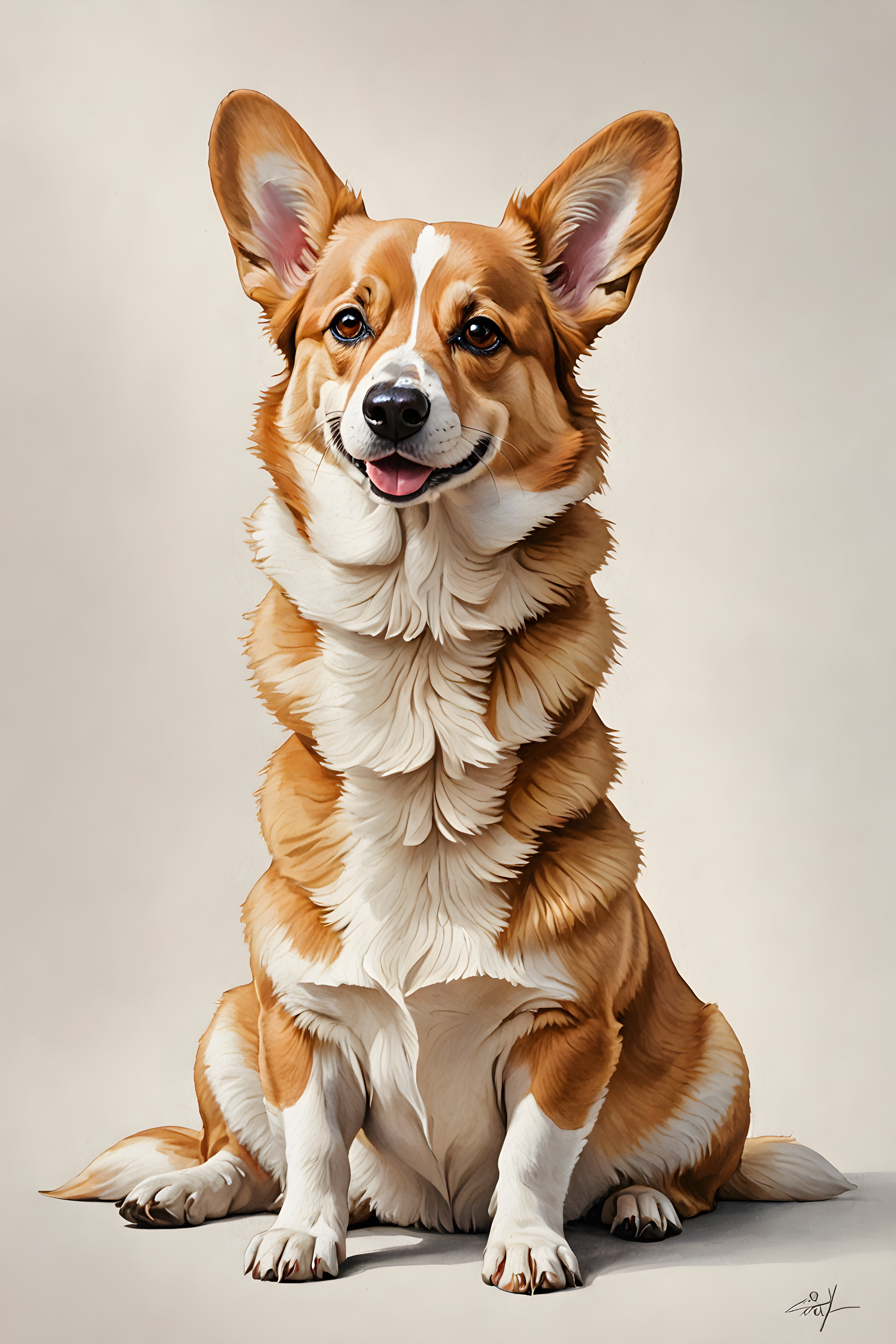 Royal Corgi — Minimalist Line Art (Playful)