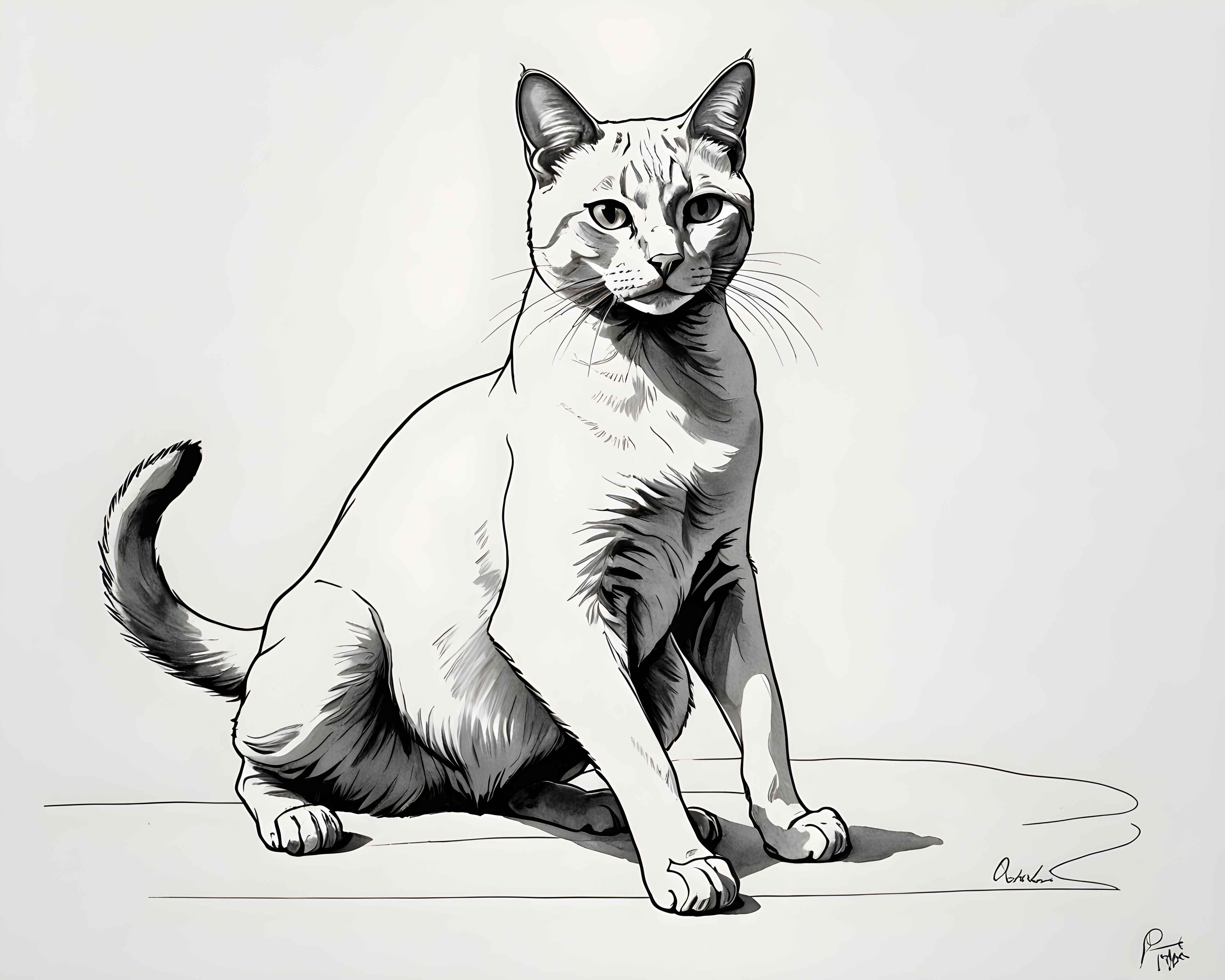 Velvet Cat — Minimalist Line Art (Savage)