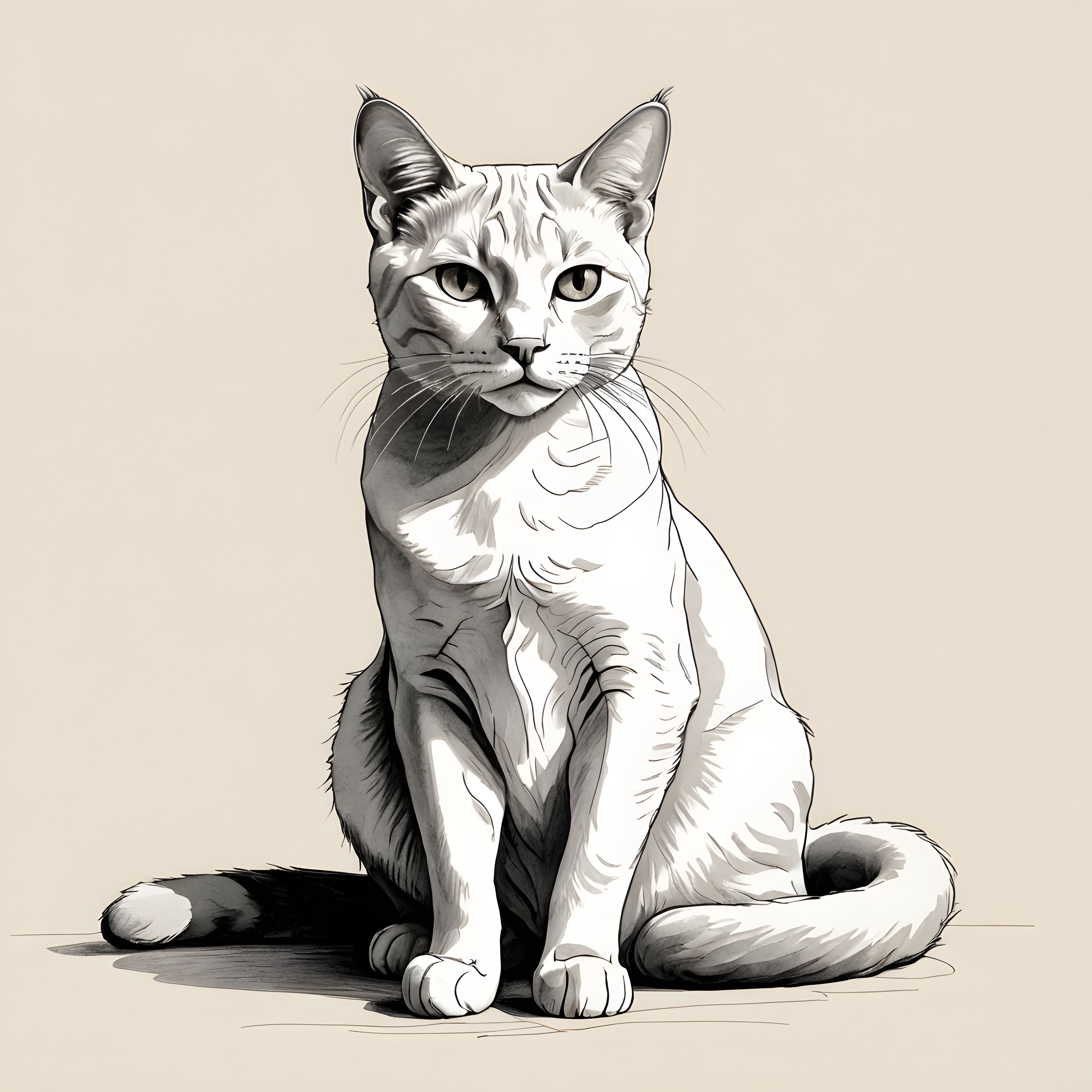 Velvet Cat — Minimalist Line Art (Sleepy)