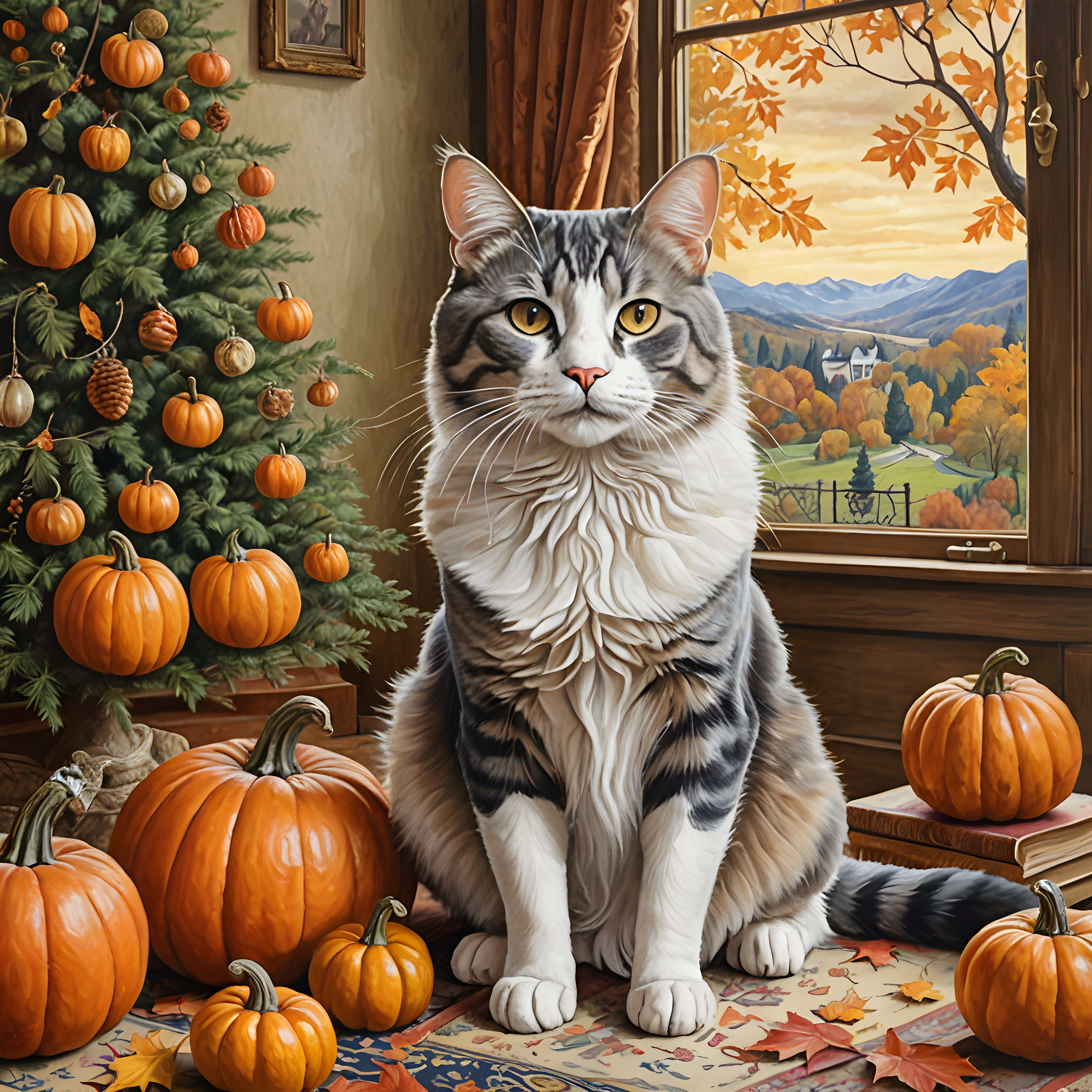 Velvet Cat — Pencil Sketch (Seasonal)