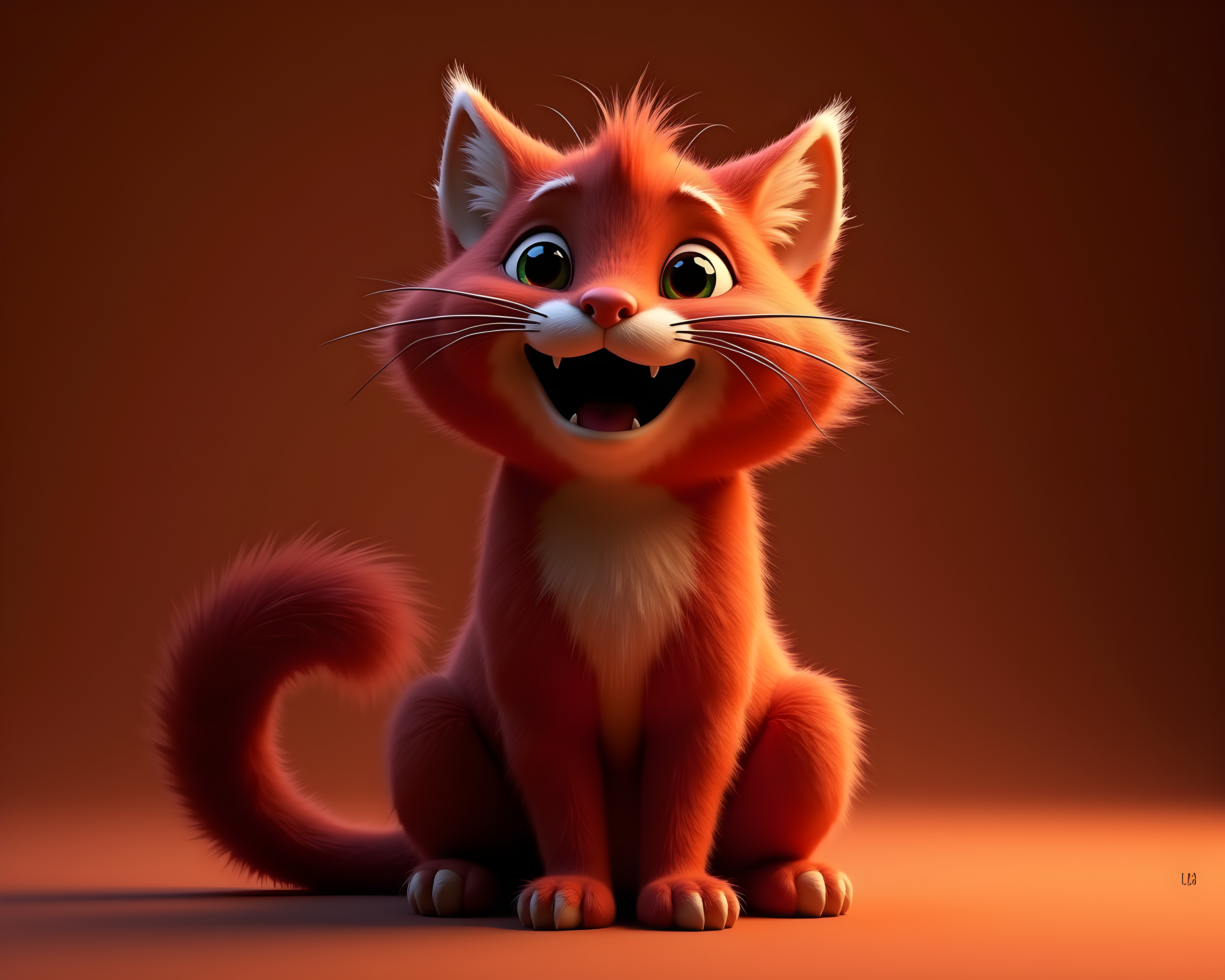 Velvet Cat — 3D Render (Happy)