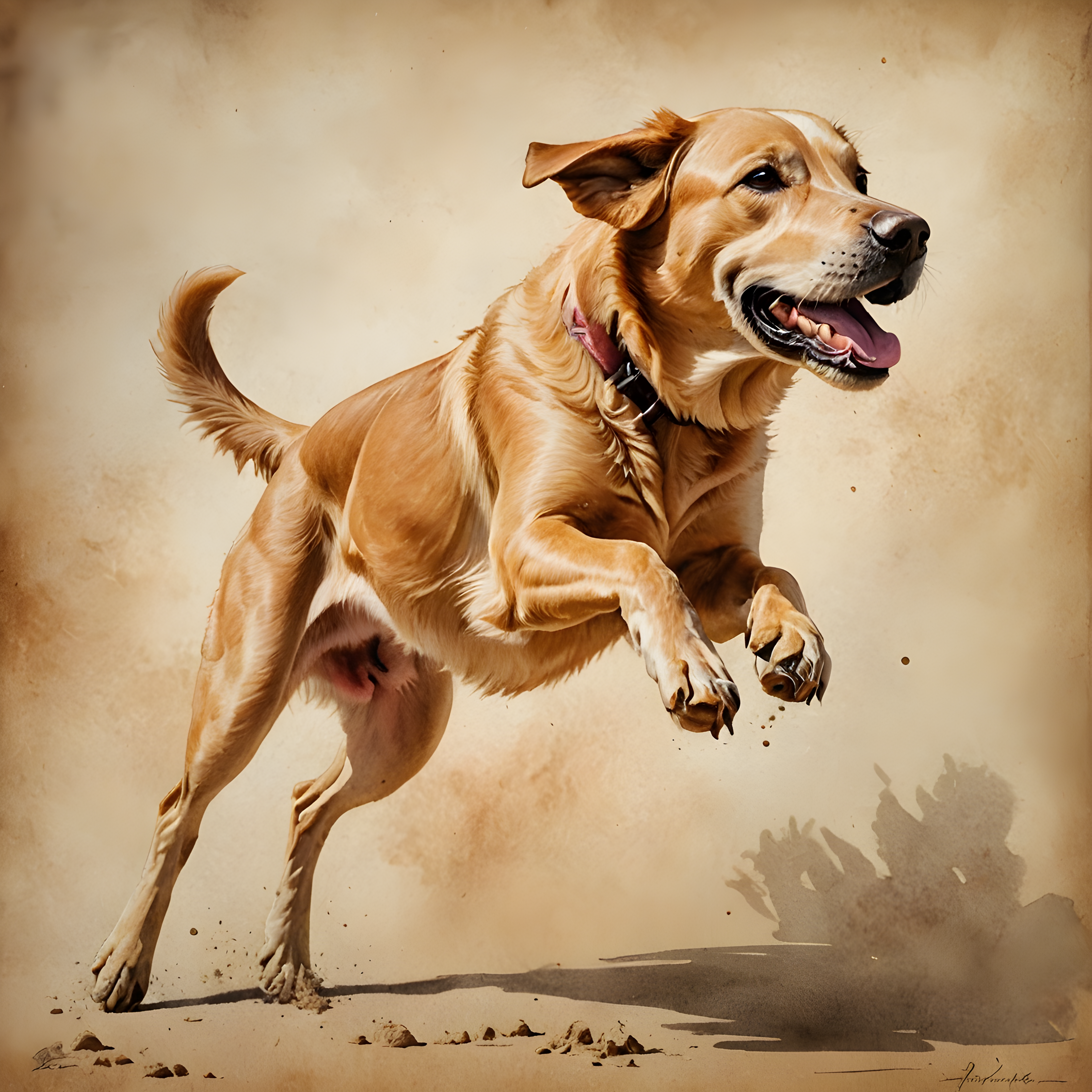 Baseball Retriever — Watercolor (Romantic)