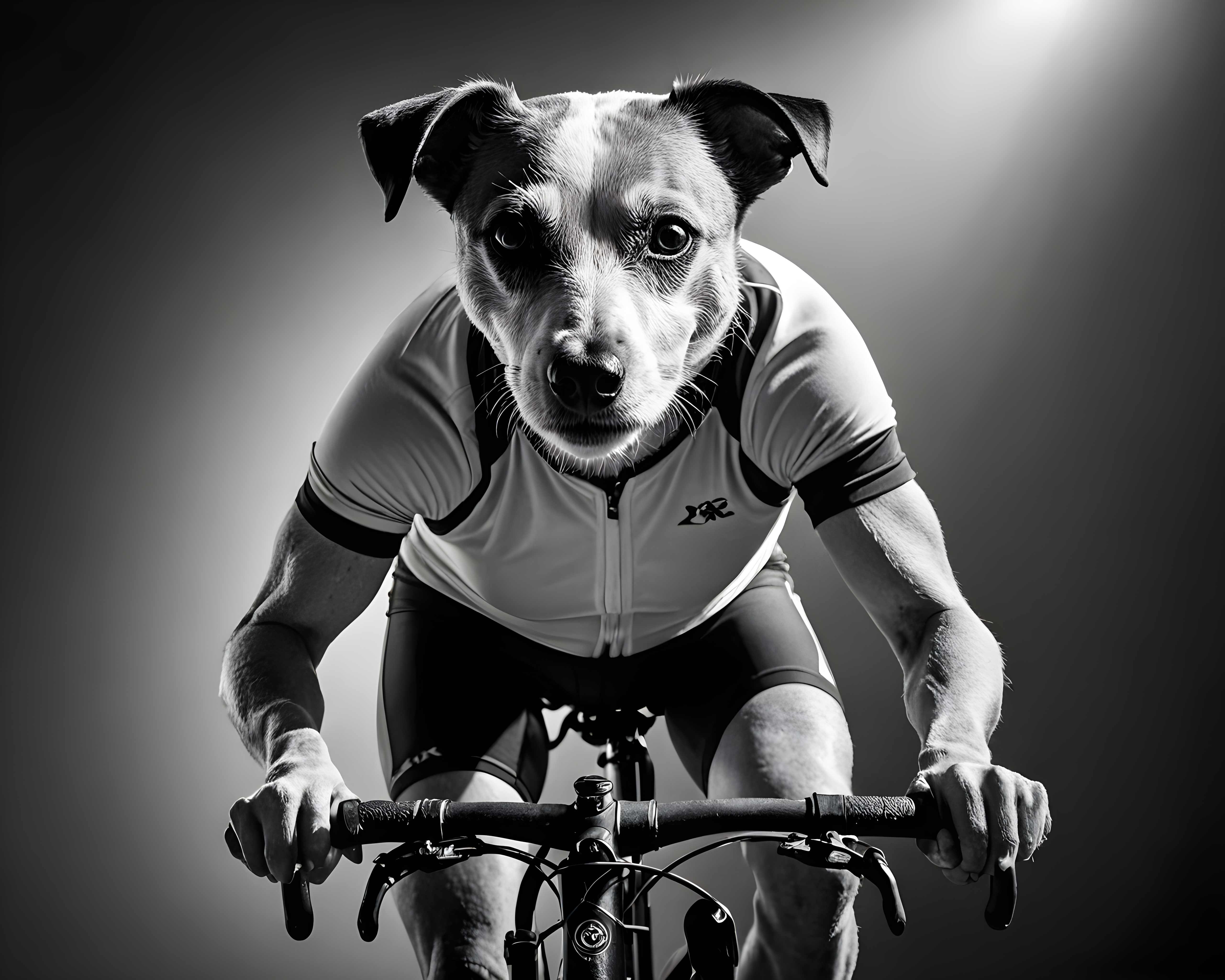 Cycling Jack Russell — Black & White (Motivational)