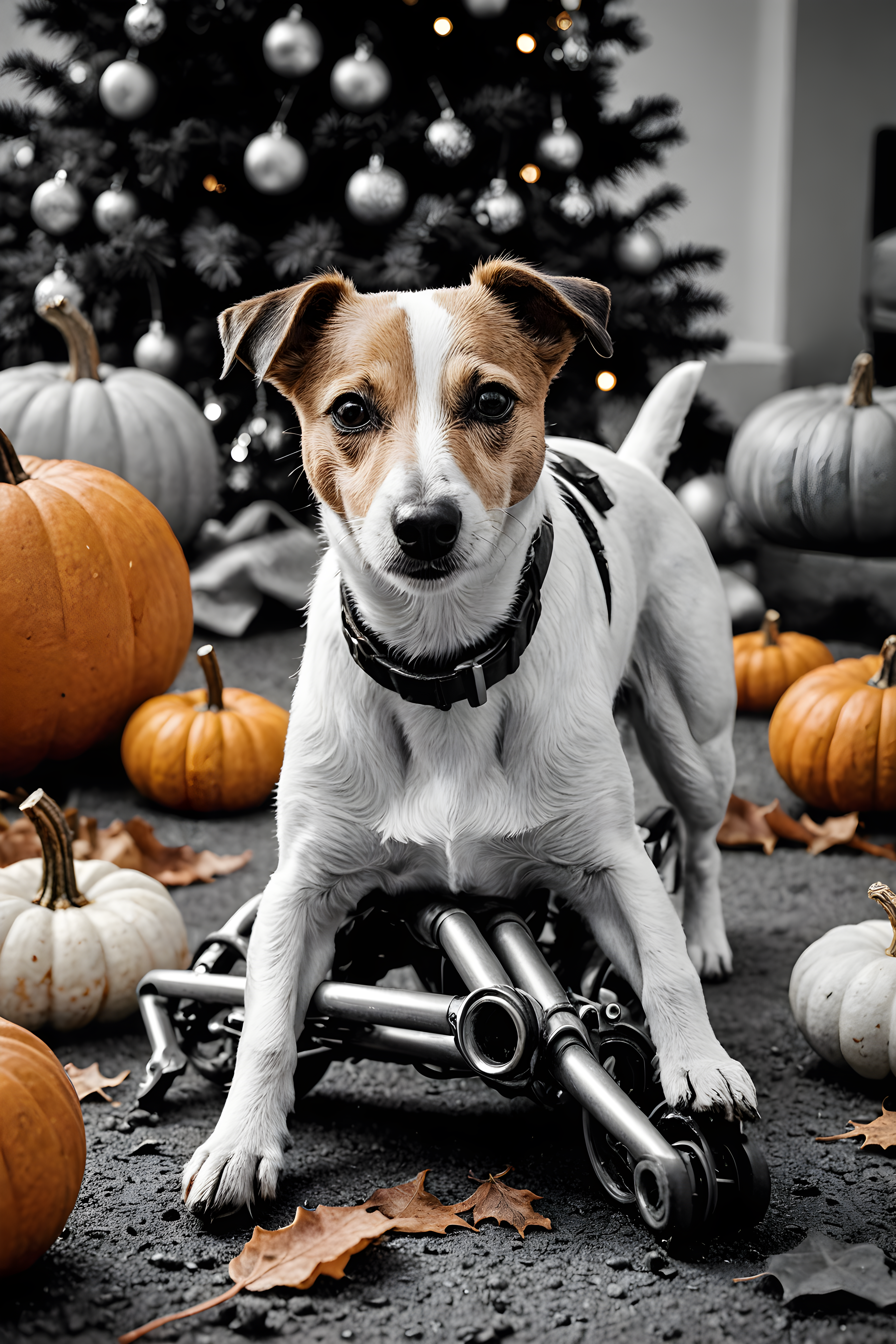 Cycling Jack Russell — Black & White (Seasonal)