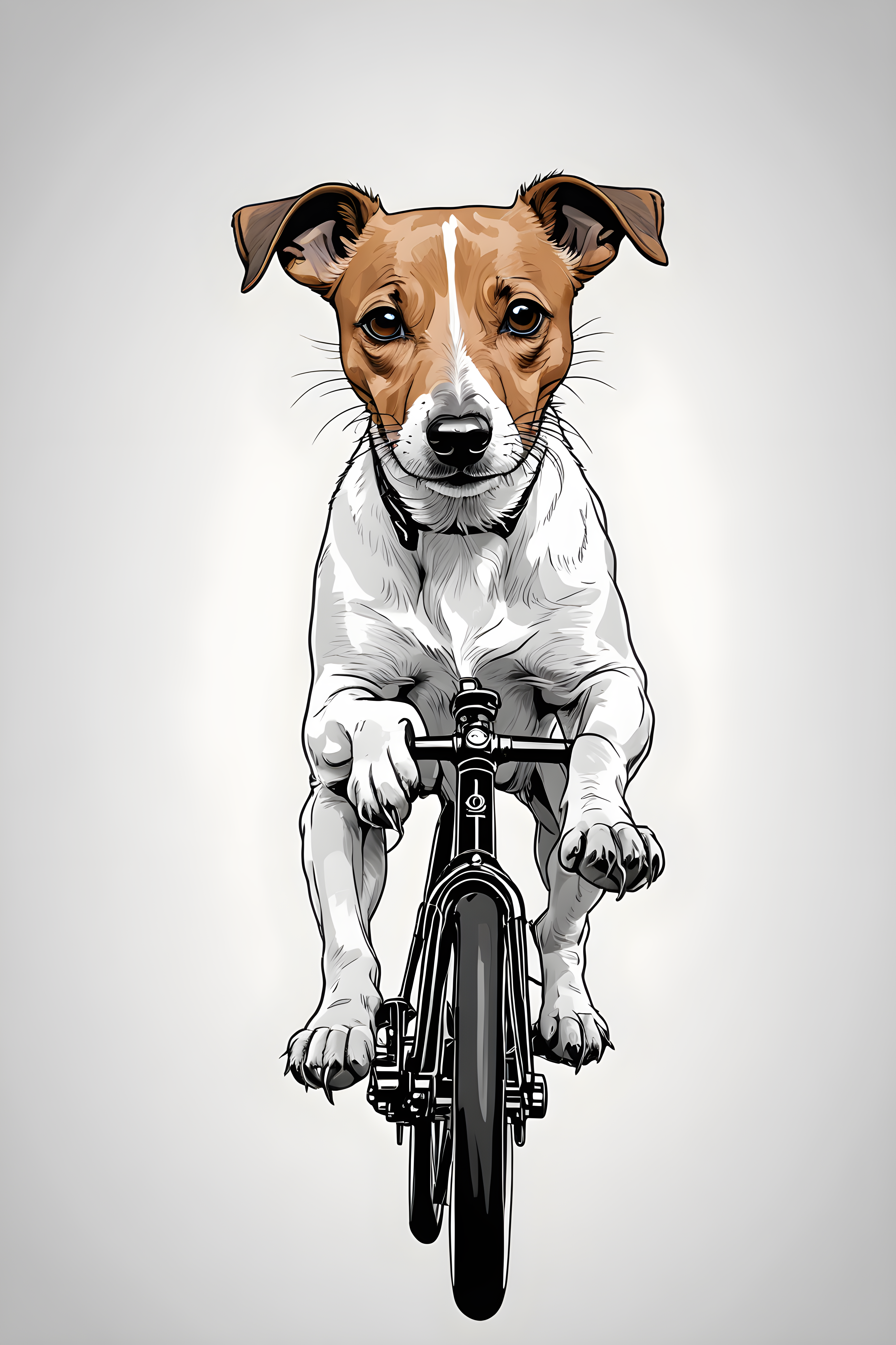 Cycling Jack Russell — Minimalist Line Art (Savage)