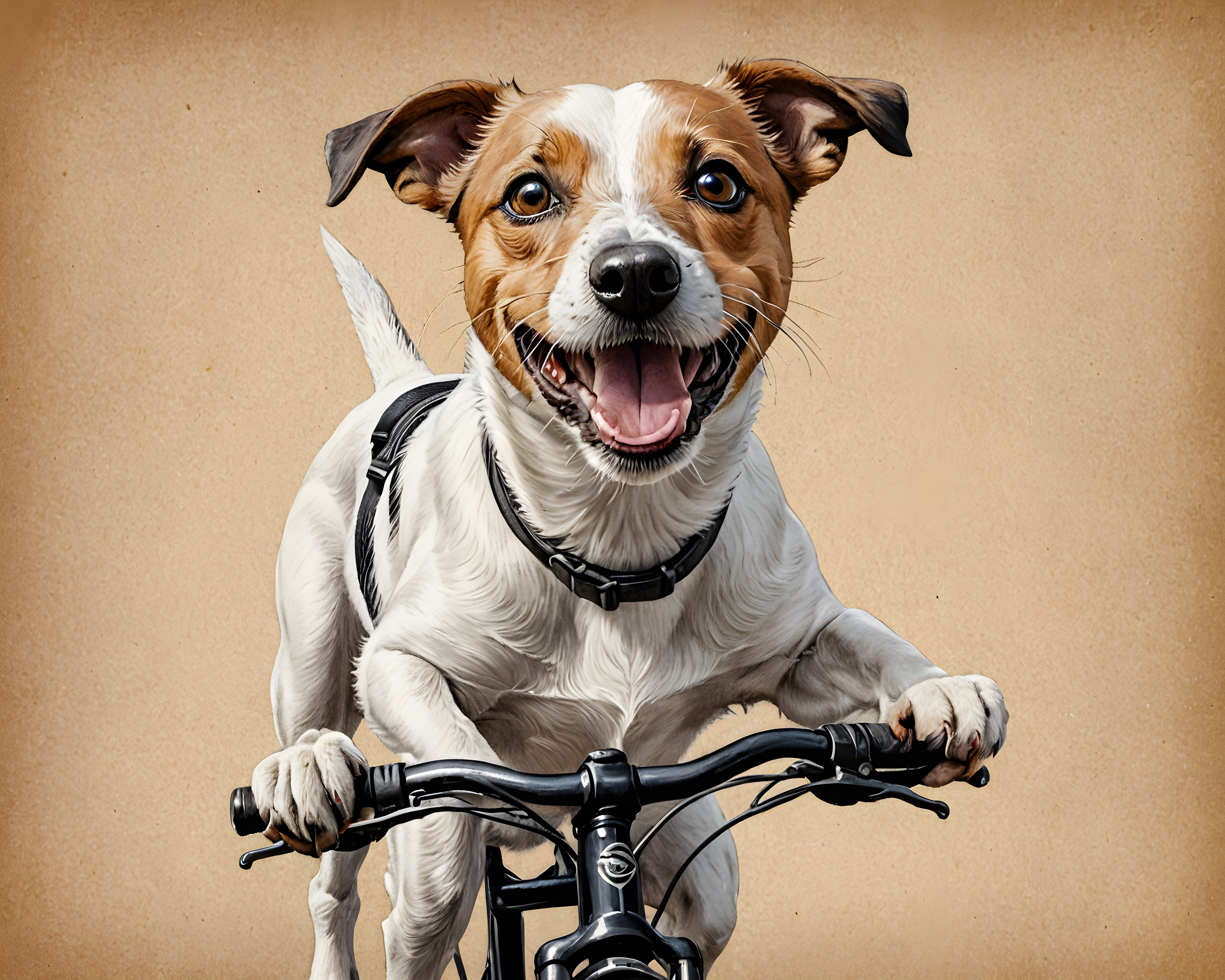 Cycling Jack Russell — Pencil Sketch (Happy)