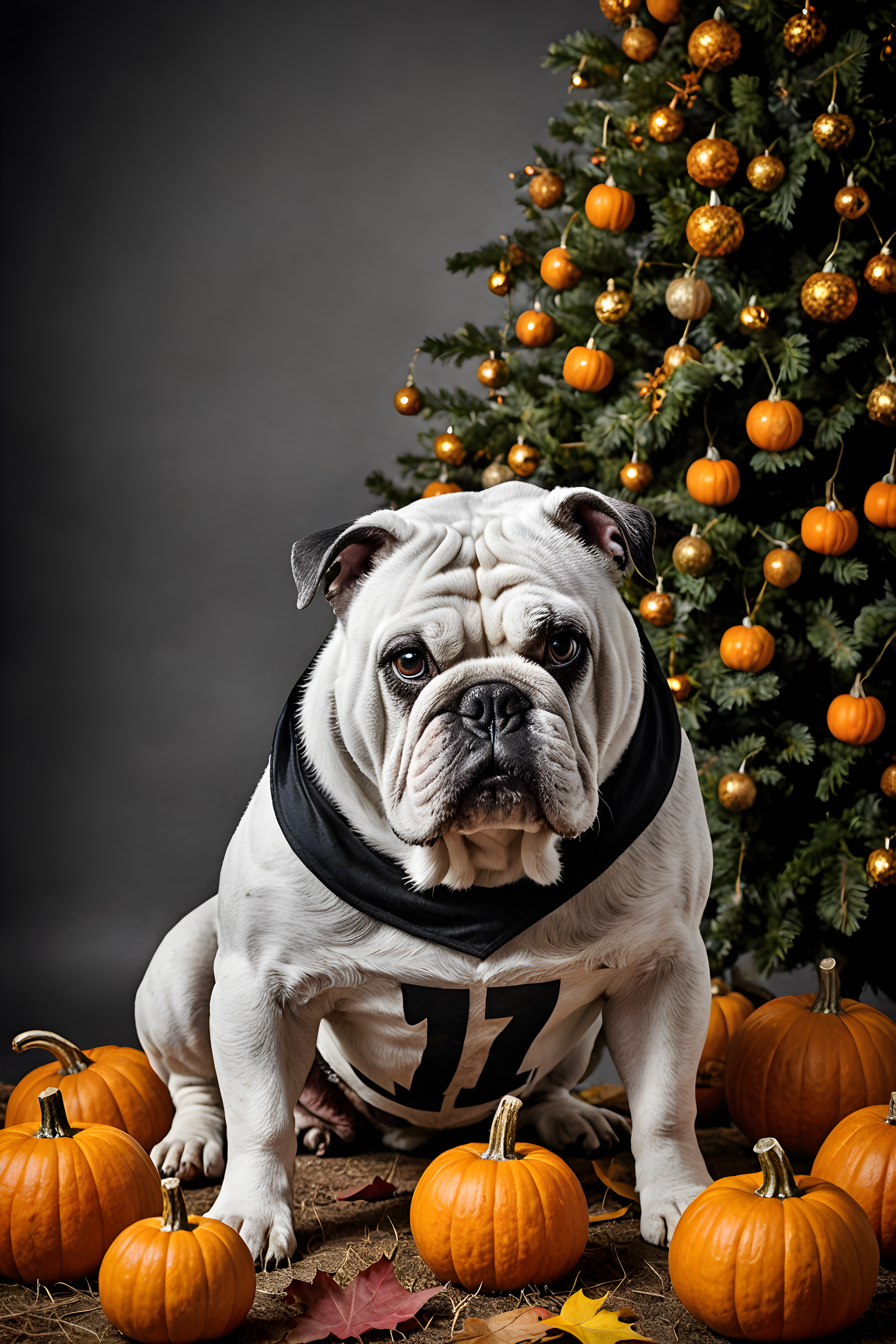 Football Bulldog — Black & White (Seasonal)
