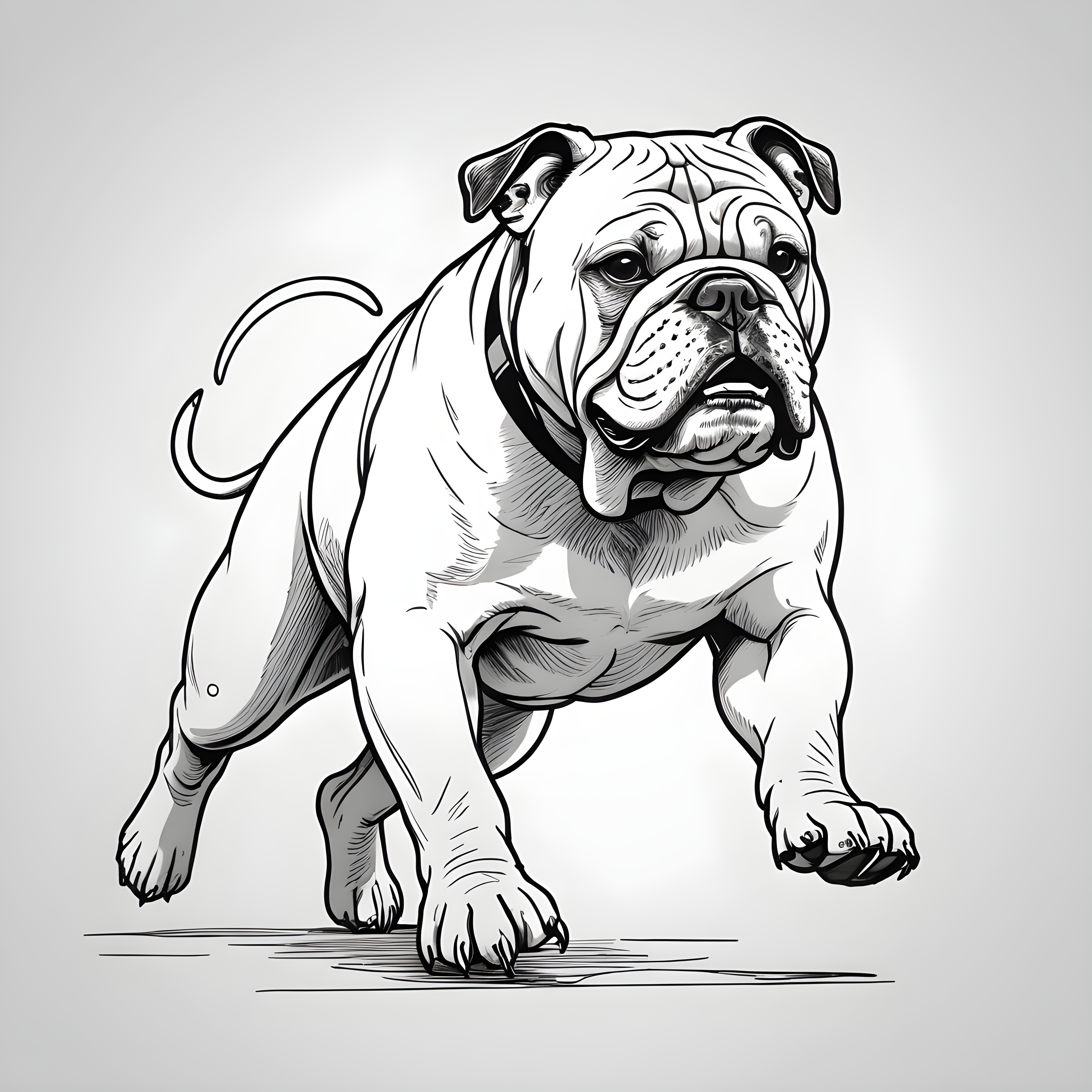 Football Bulldog — Minimalist Line Art (Sleepy)