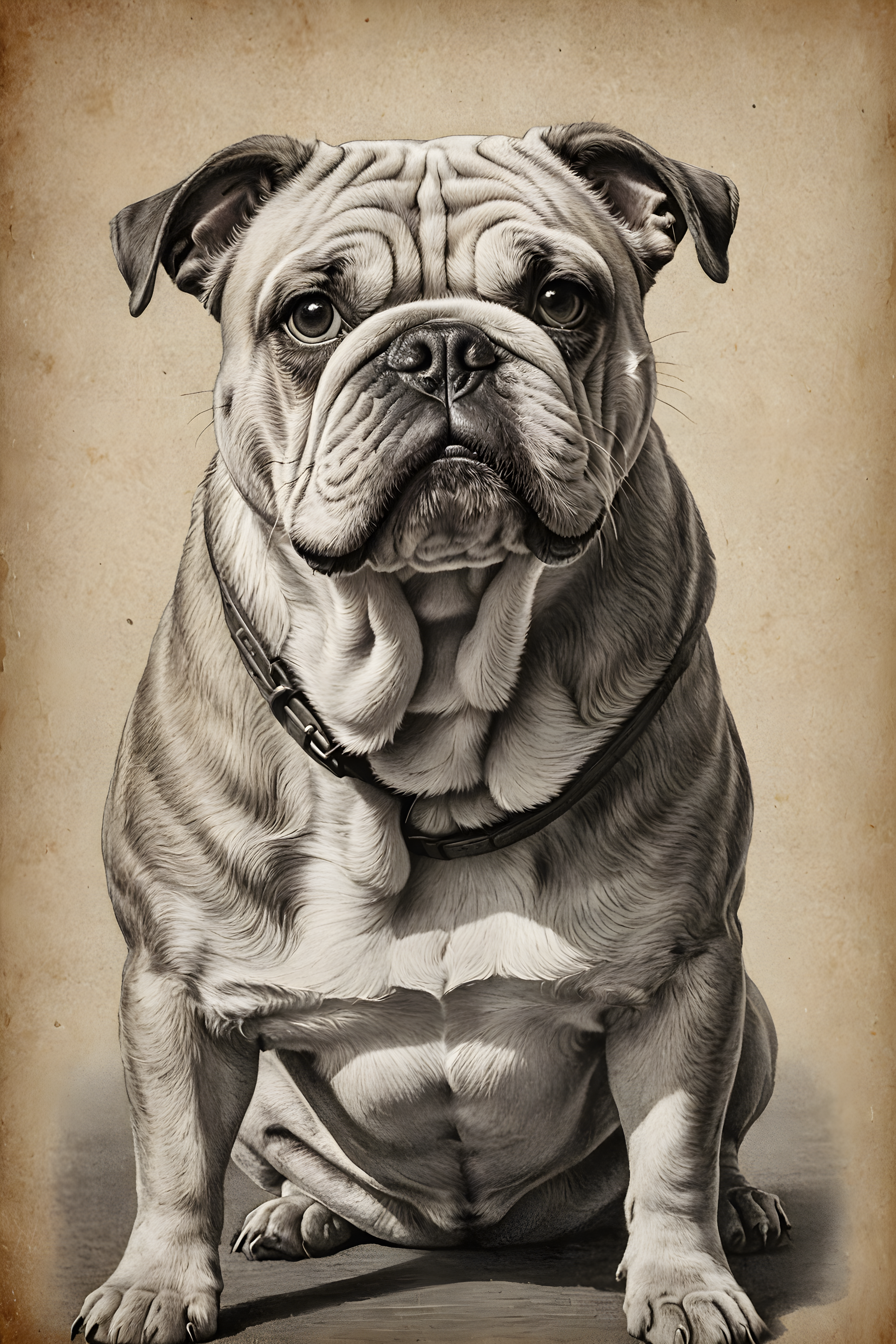 Football Bulldog — Pencil Sketch (Emotional)