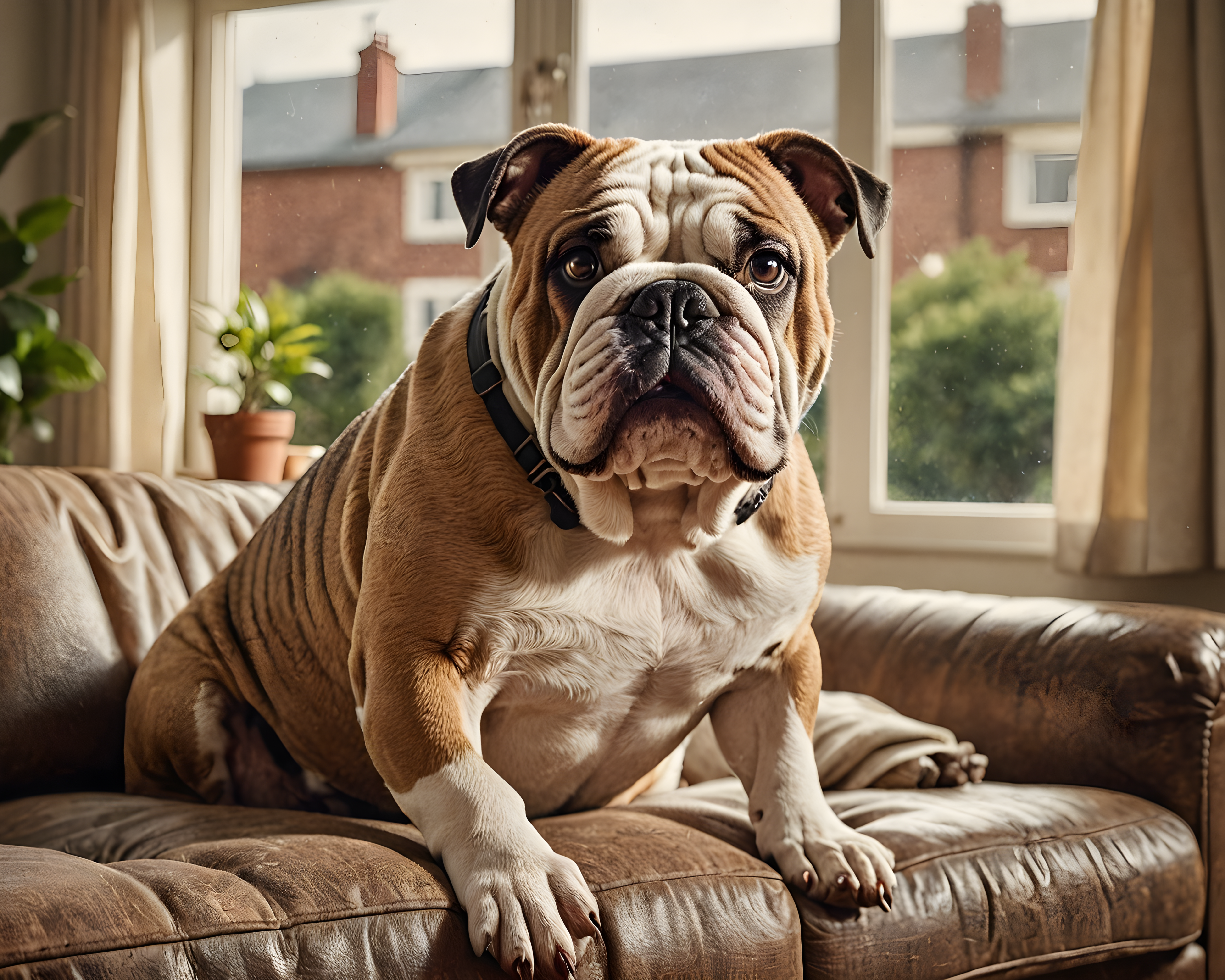 Football Bulldog — Vintage Poster (Lifestyle)