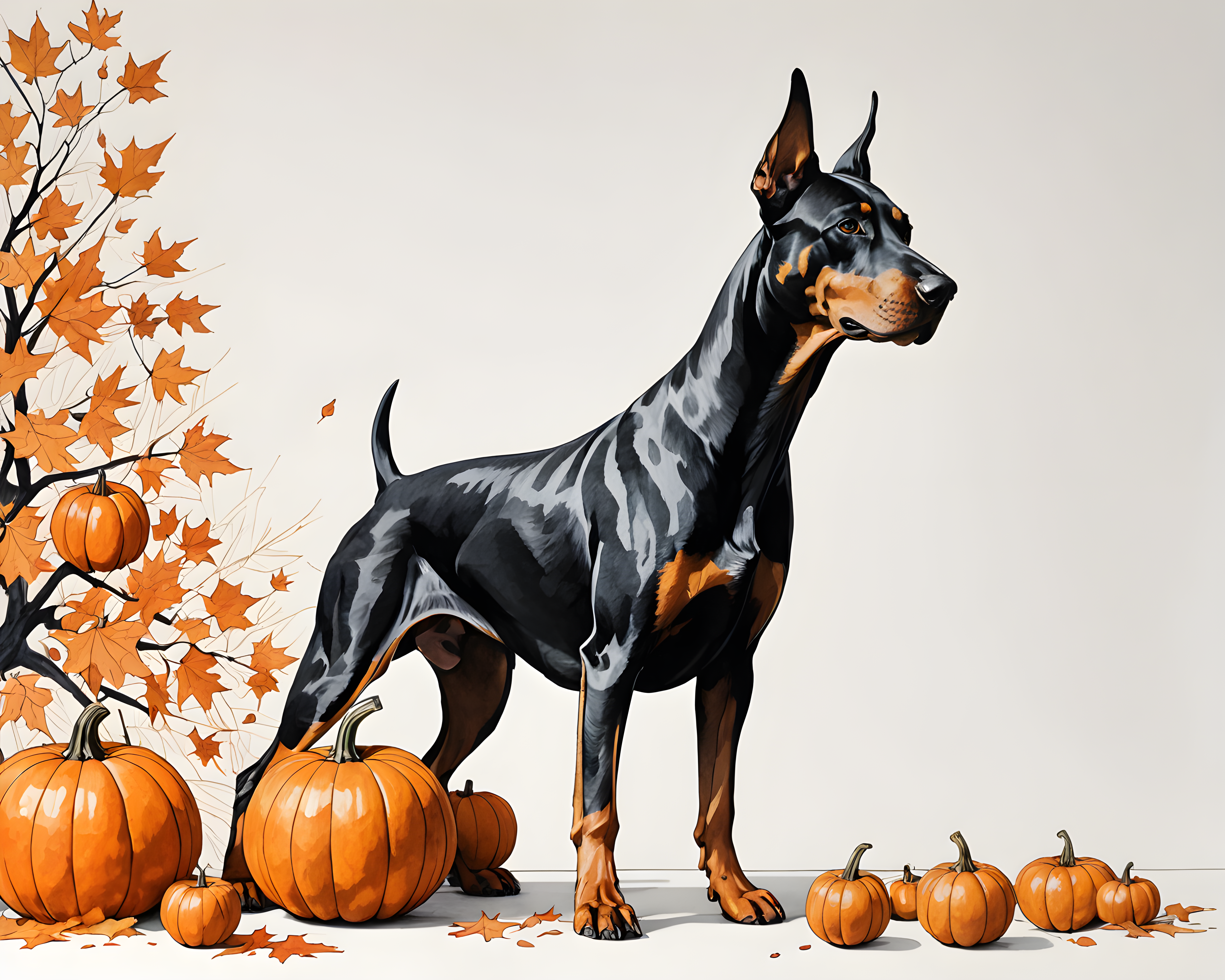 Gym Doberman — Minimalist Line Art (Seasonal)