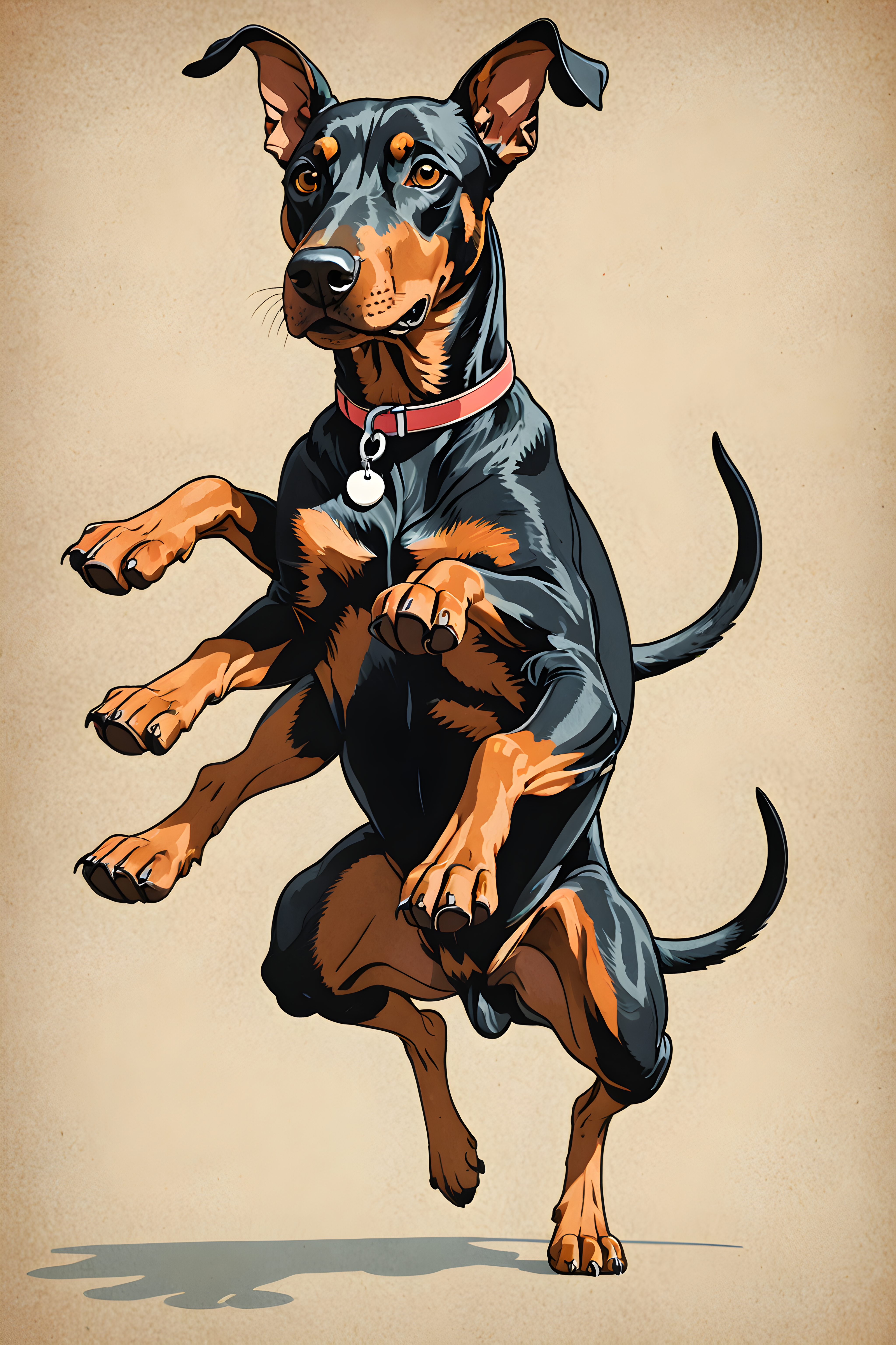 Gym Doberman — Retro (Cute)