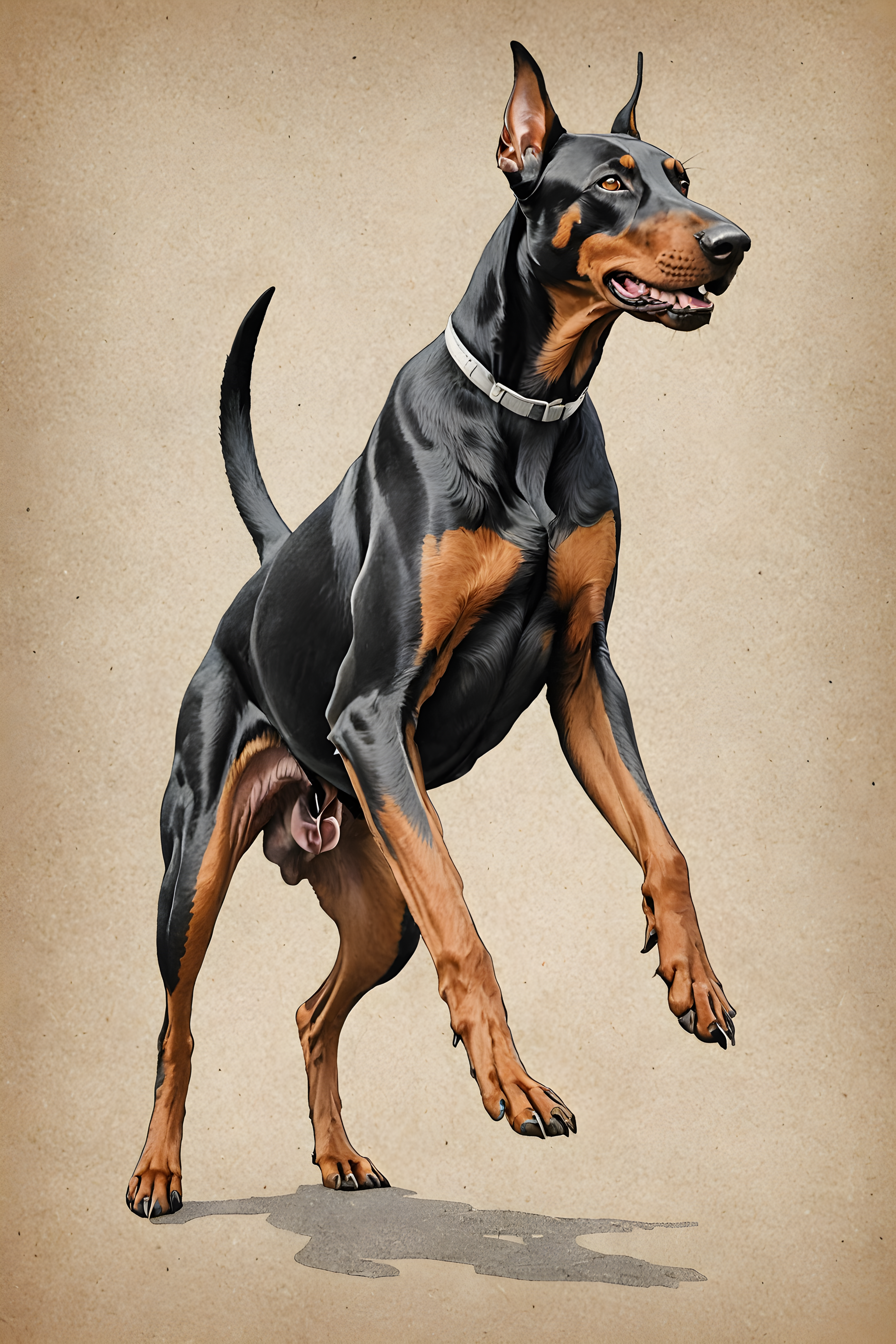 Gym Doberman — Pencil Sketch (Aesthetic)