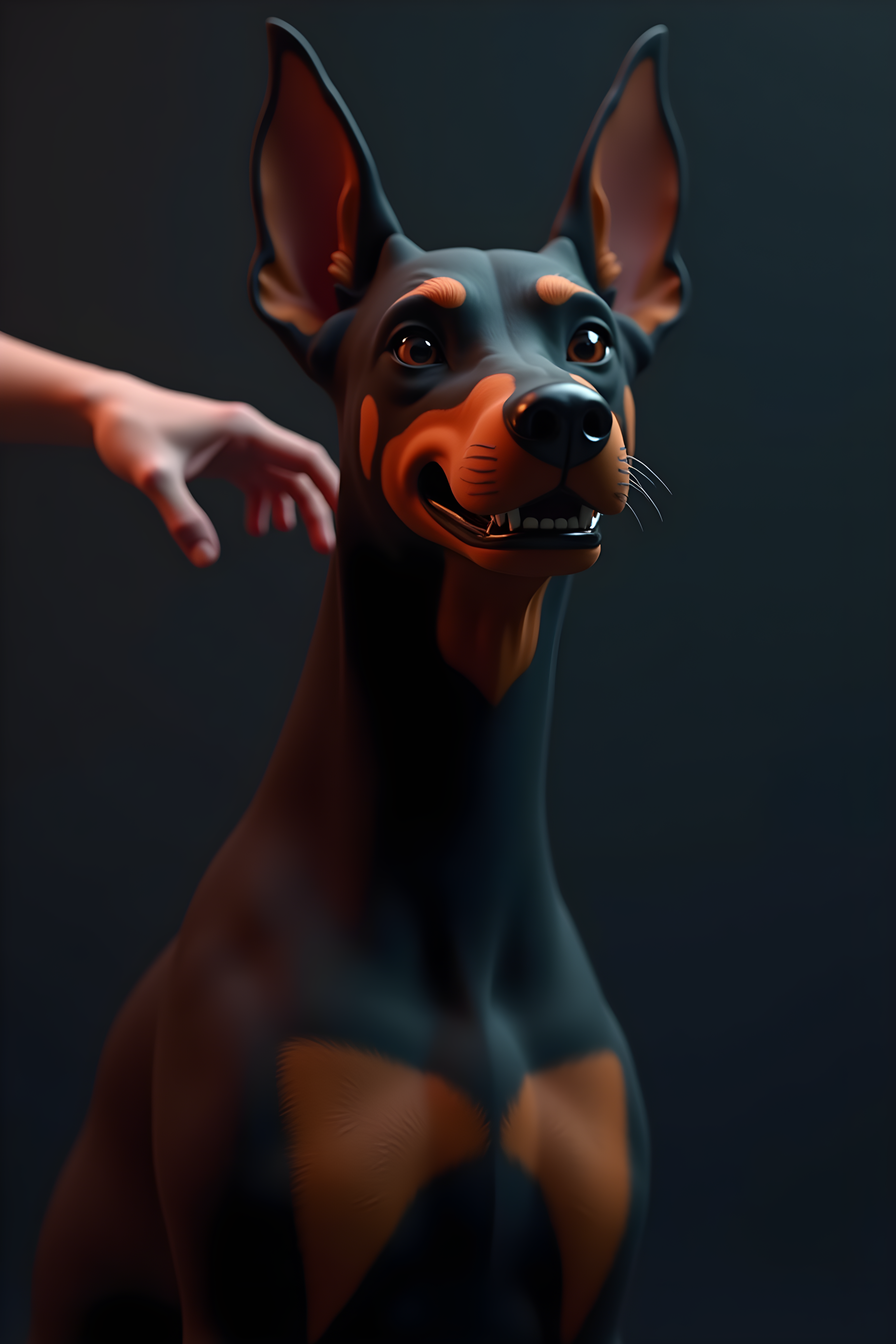 Gym Doberman — 3D Render (Aesthetic)
