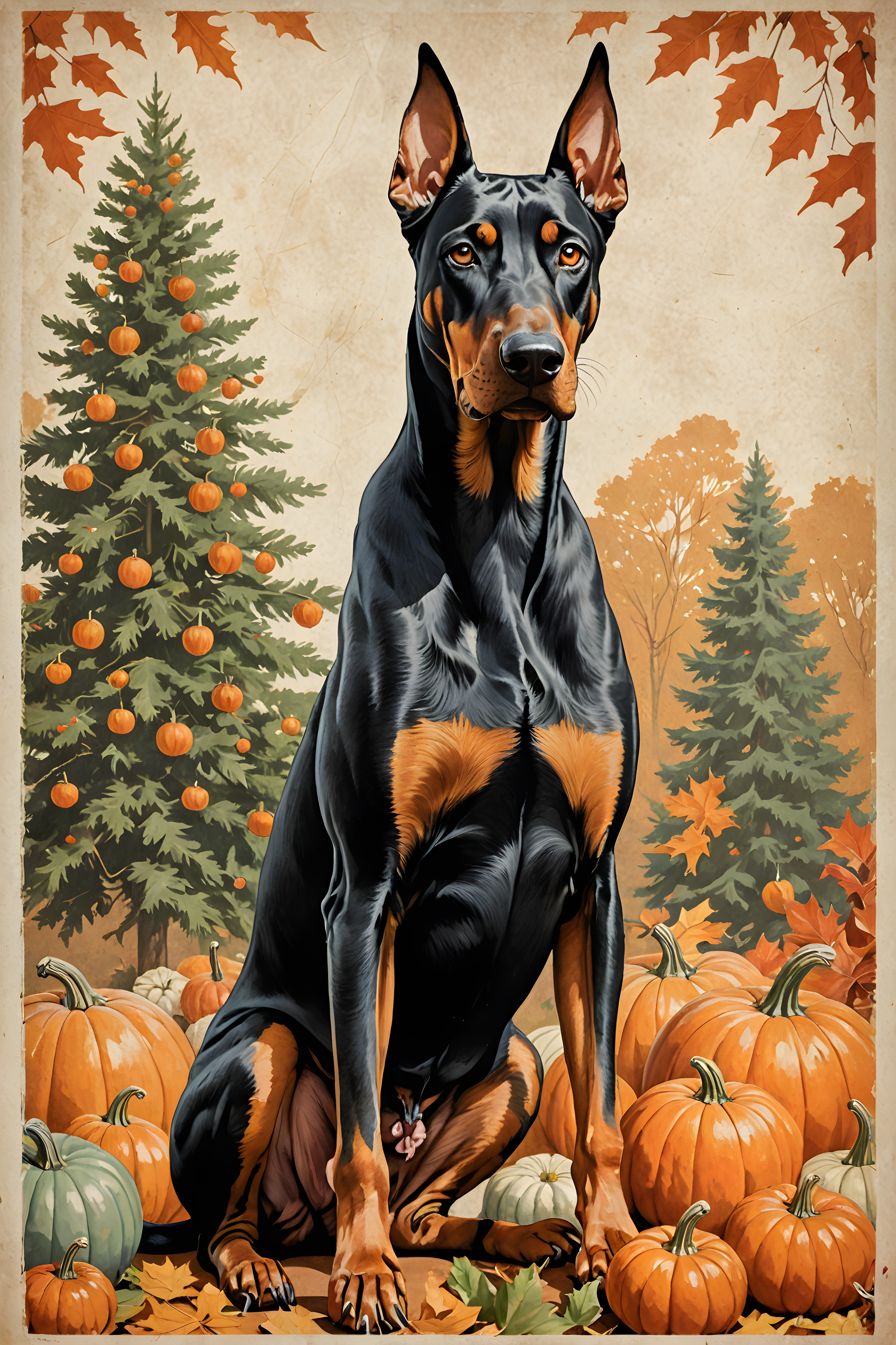 Gym Doberman — Vintage Poster (Seasonal)