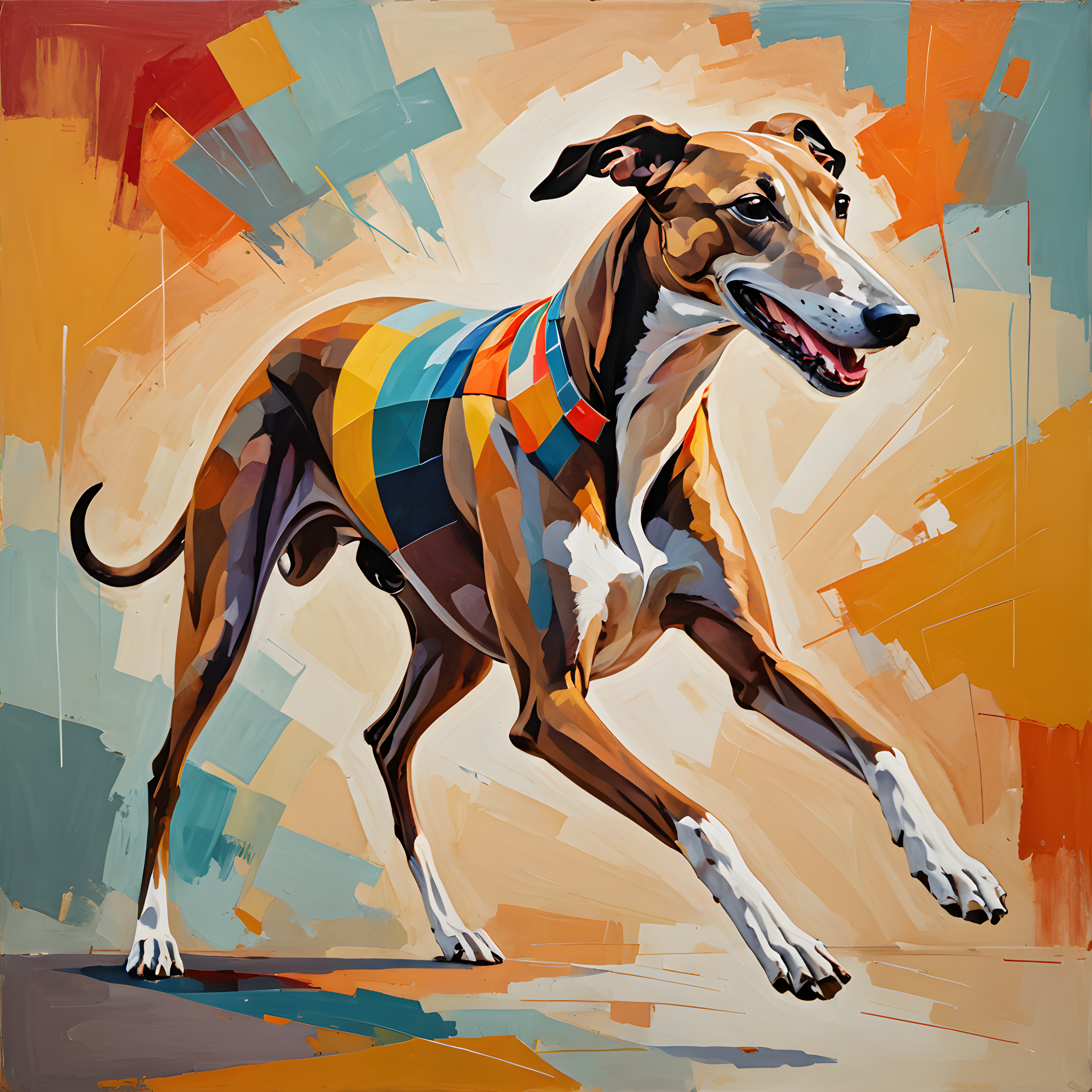 Racing Greyhound — Abstract (Romantic)