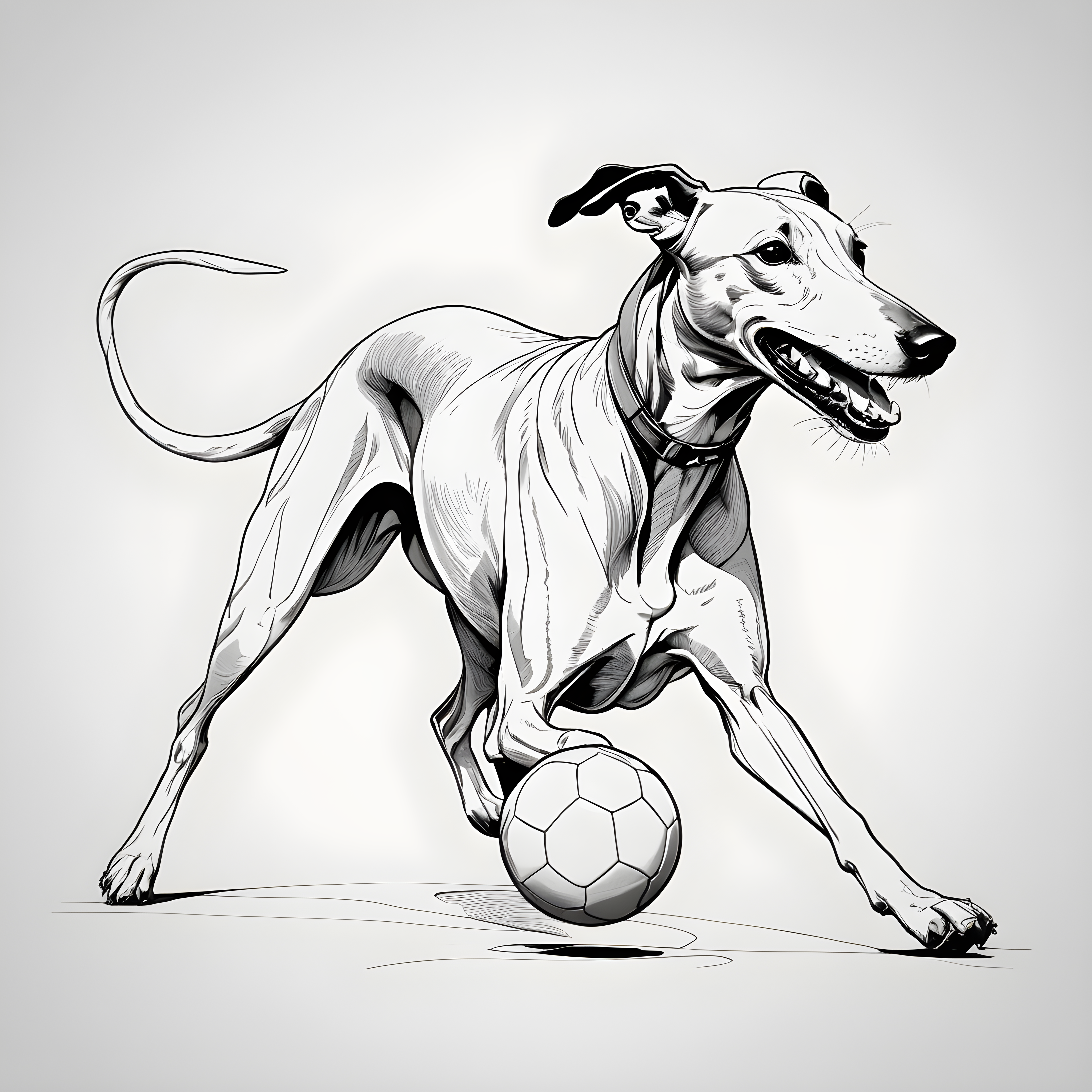 Racing Greyhound — Minimalist Line Art (Playful)