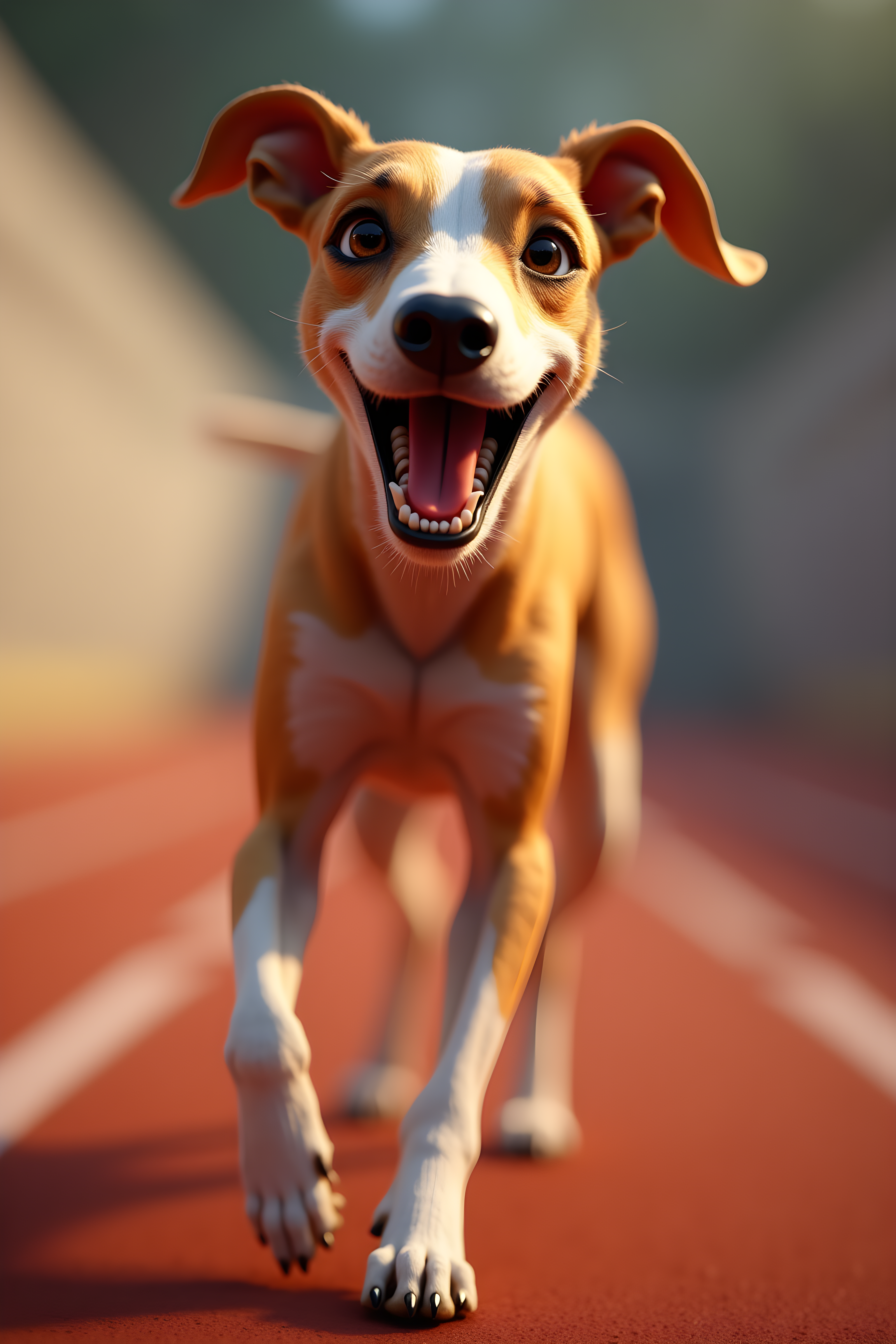 Racing Greyhound — 3D Render (Happy)