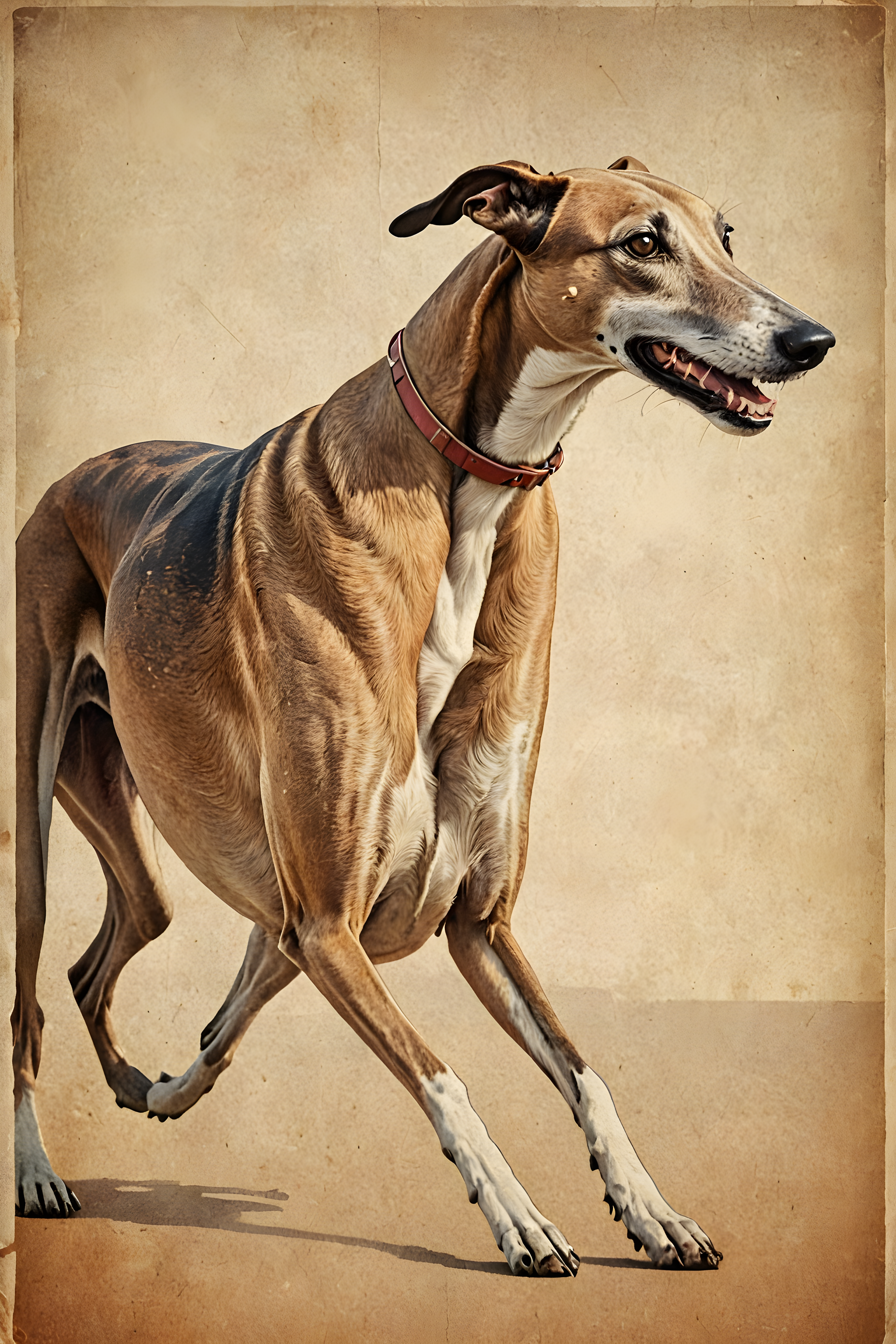 Racing Greyhound — Vintage Poster (Romantic)