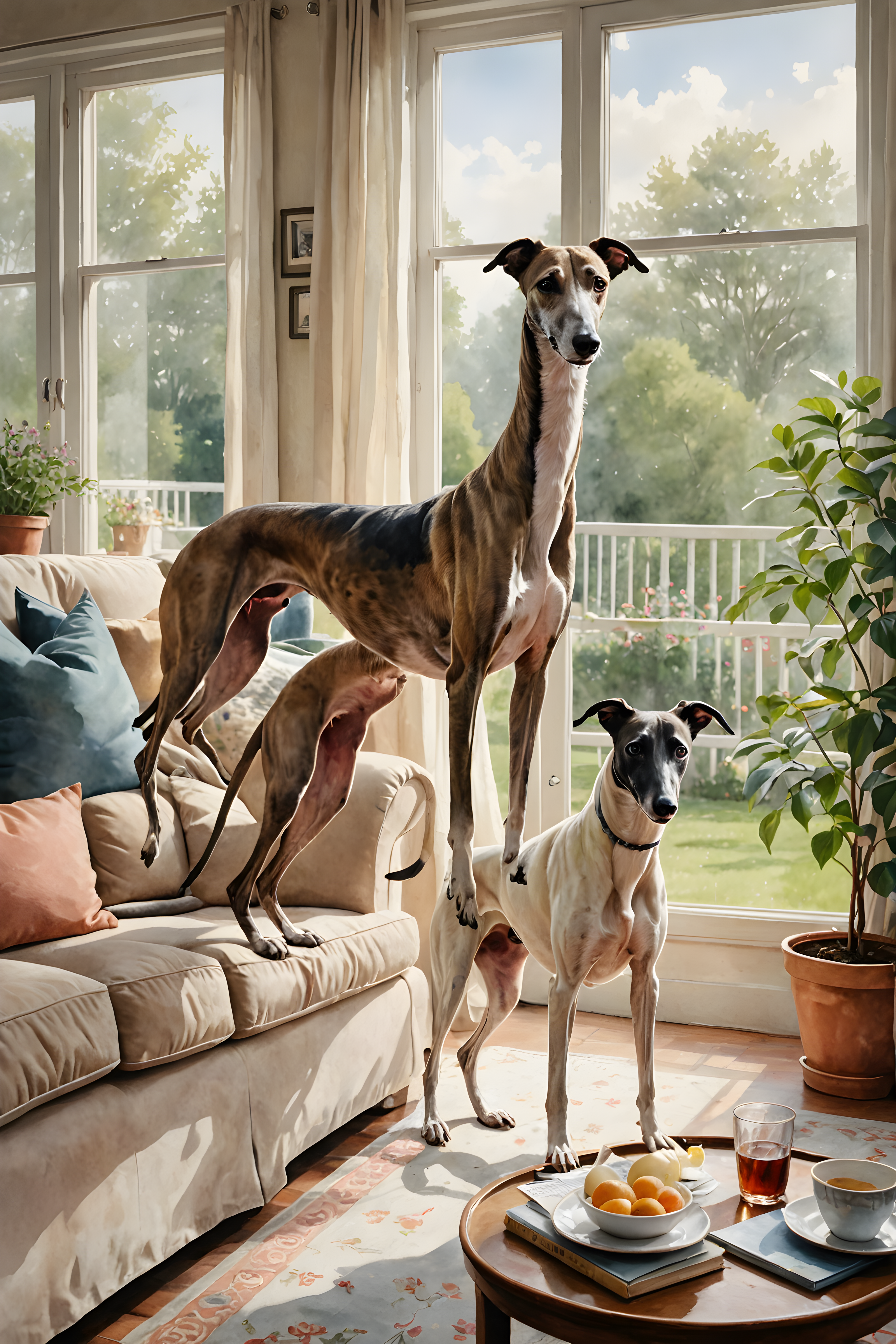 Racing Greyhound — Watercolor (Lifestyle)
