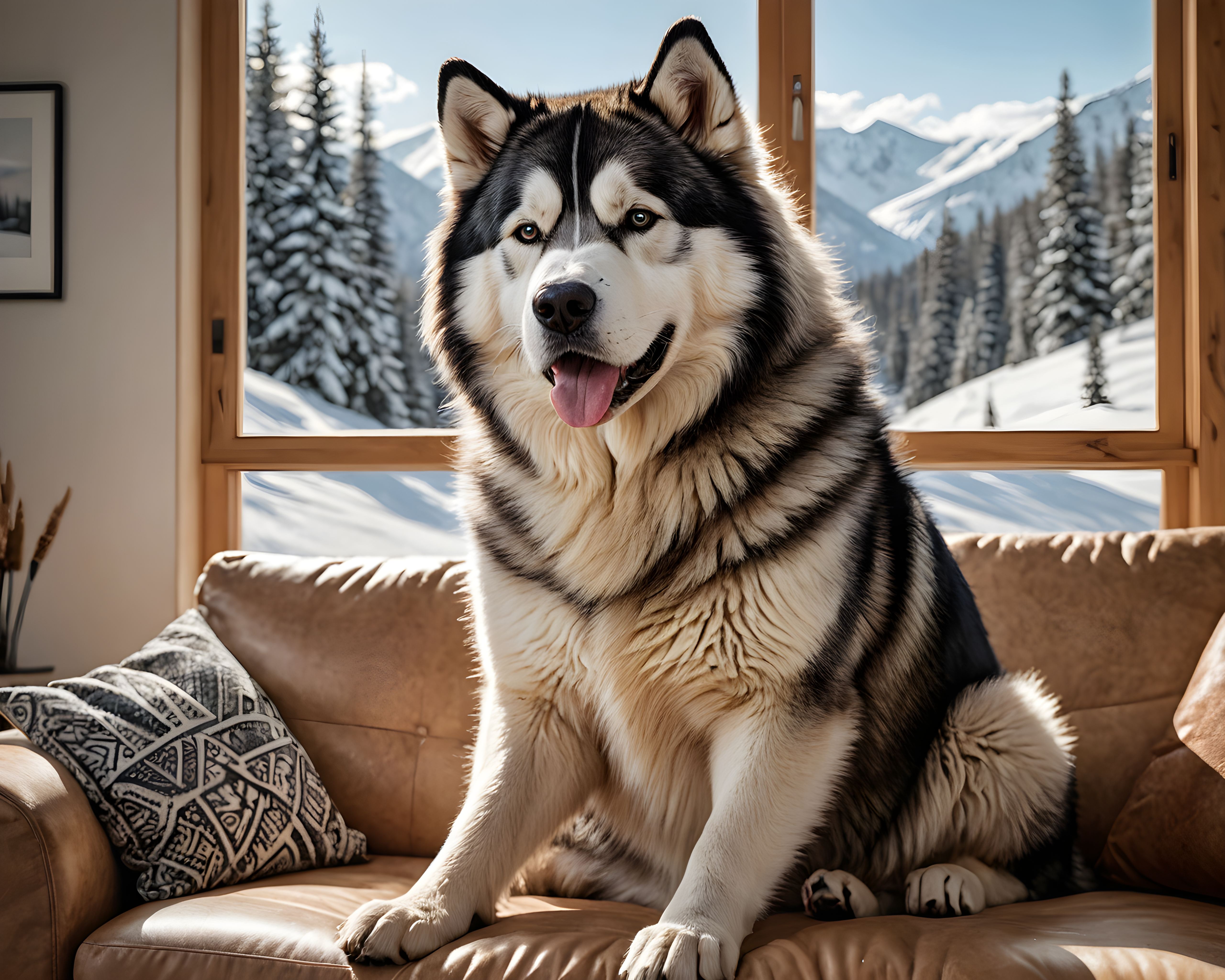 Ski Malamute — Line Art (Lifestyle)