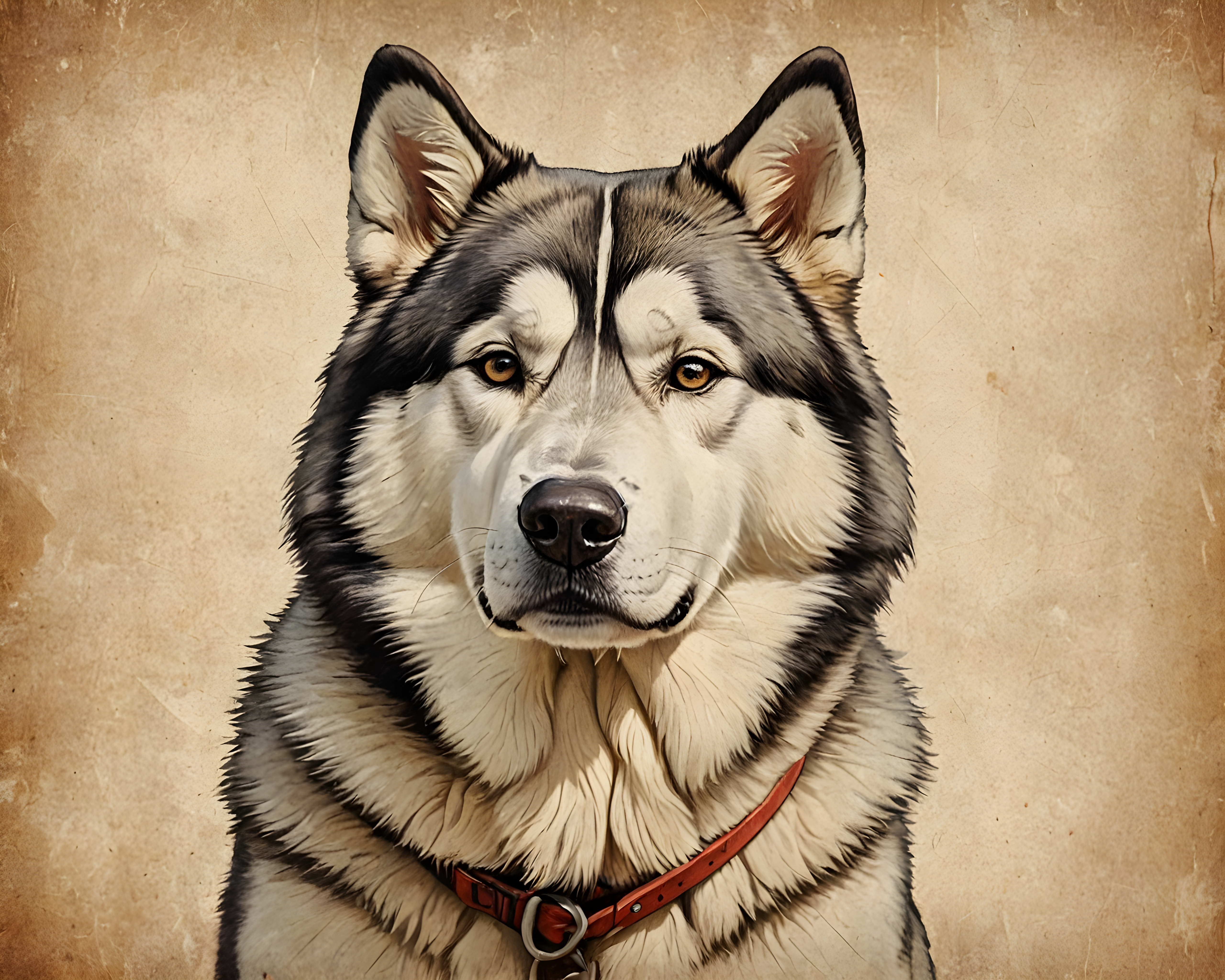 Ski Malamute — Vintage Poster (Sleepy)