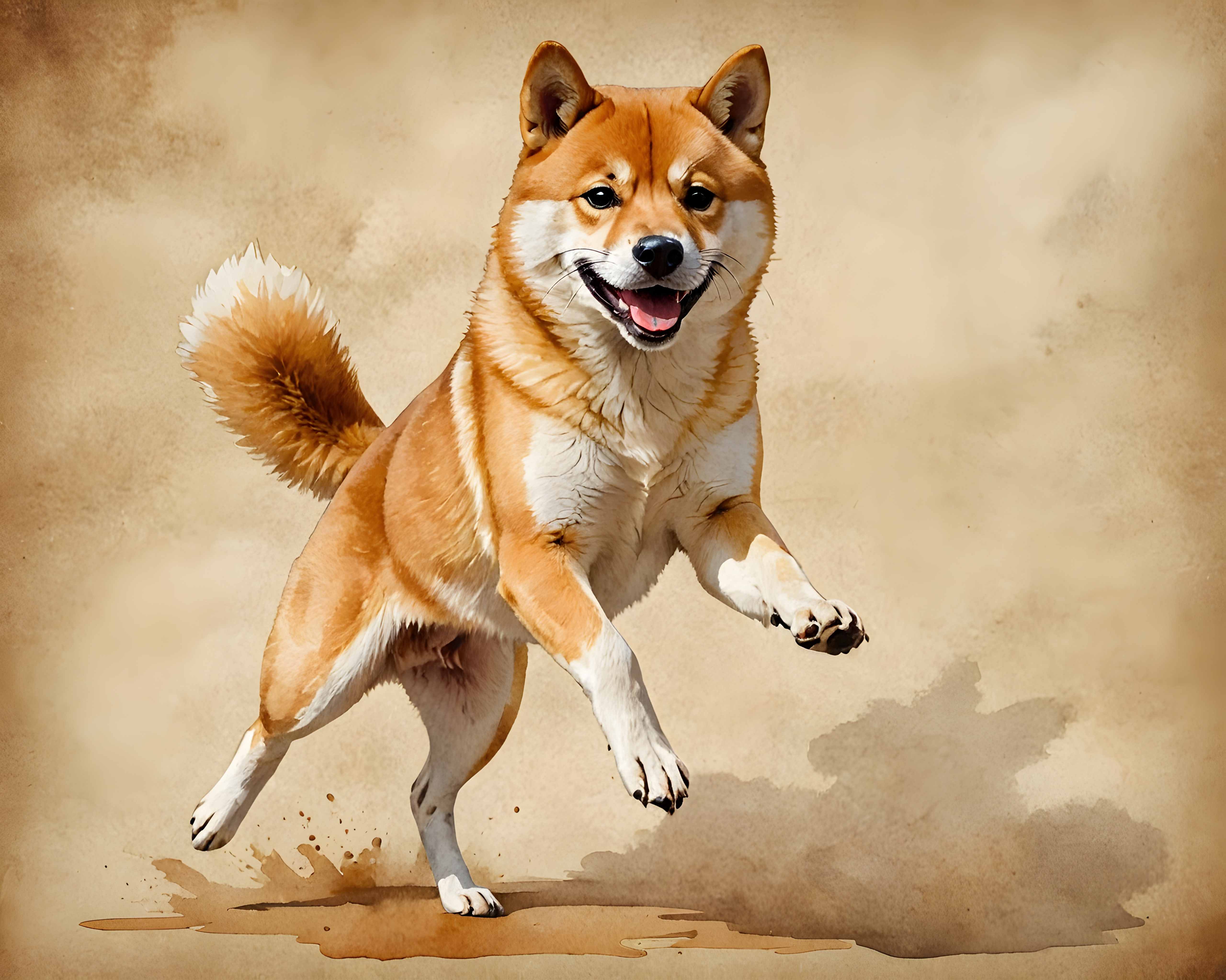 Soccer Shiba — Watercolor (Motivational)