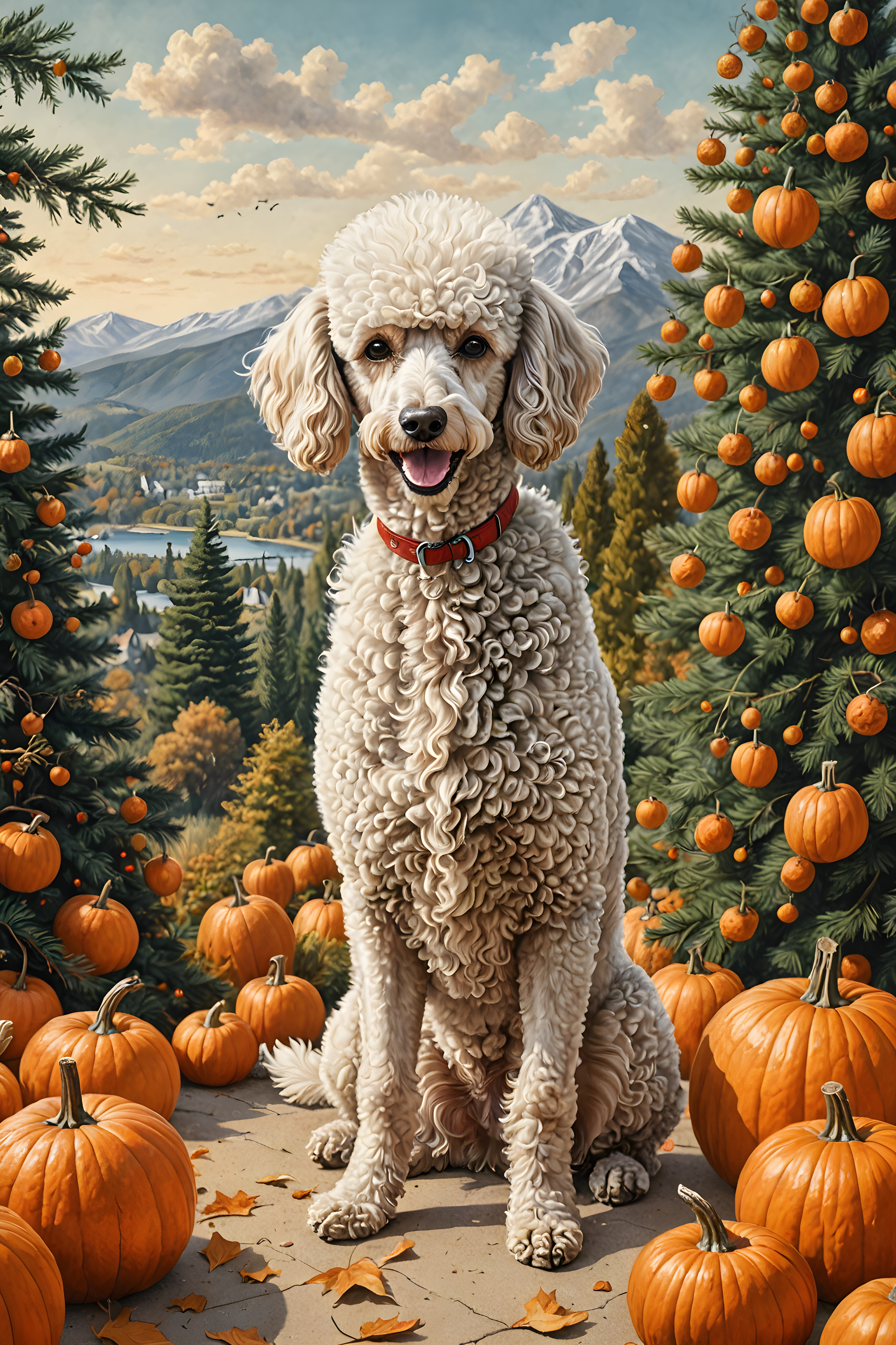 Tennis Poodle — Pencil Sketch (Seasonal)