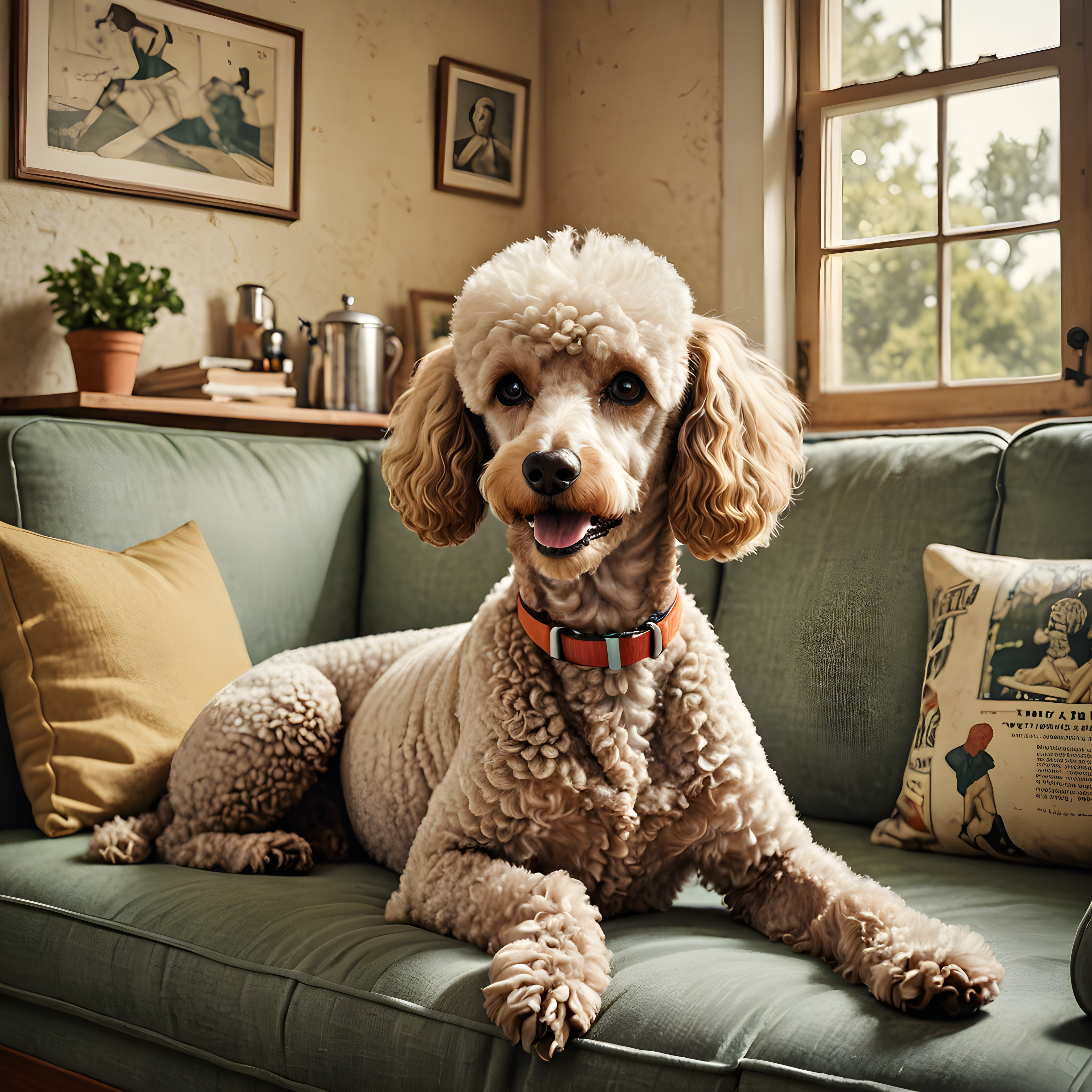 Tennis Poodle — Vintage Poster (Lifestyle)