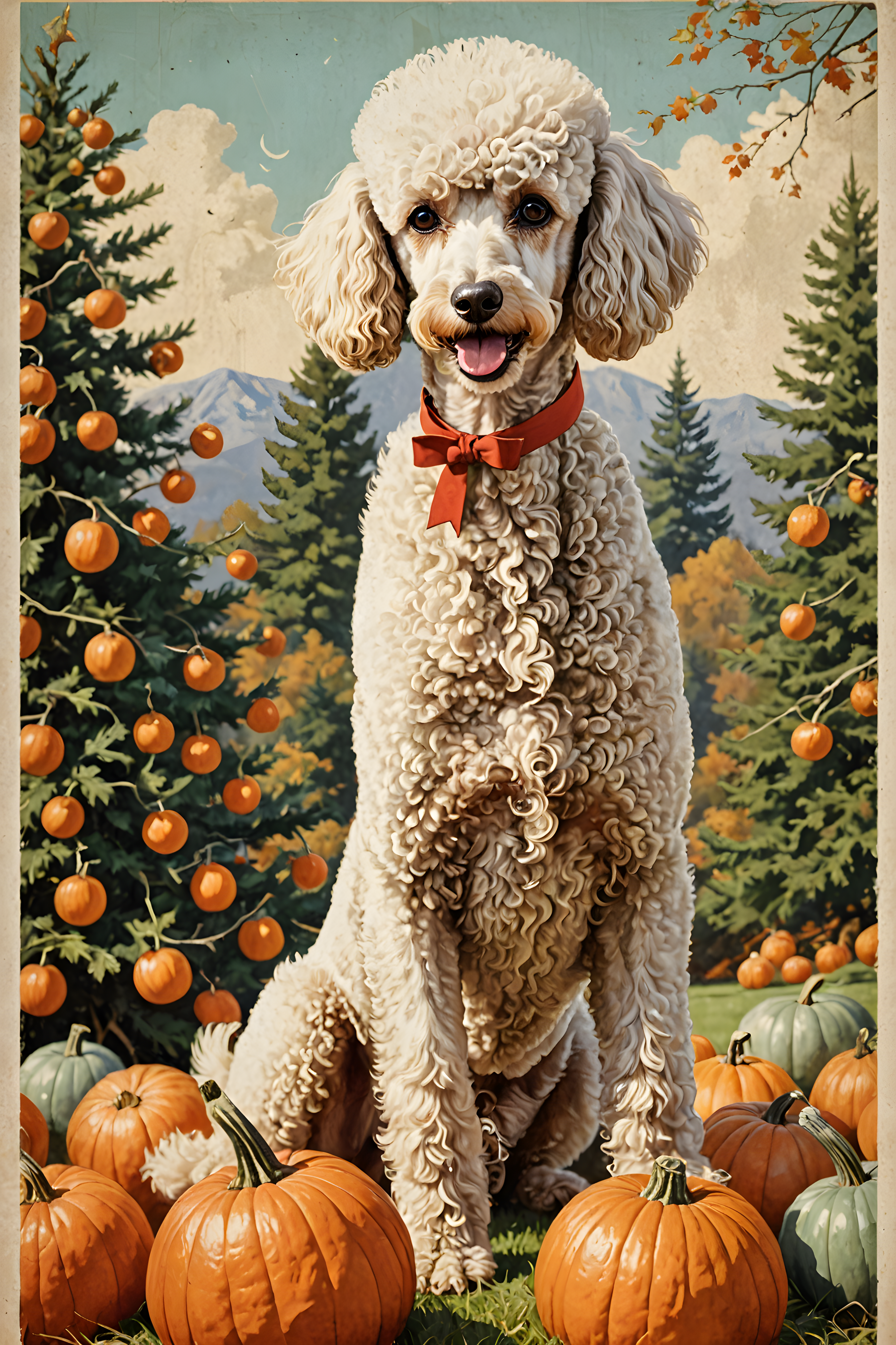 Tennis Poodle — Vintage Poster (Seasonal)