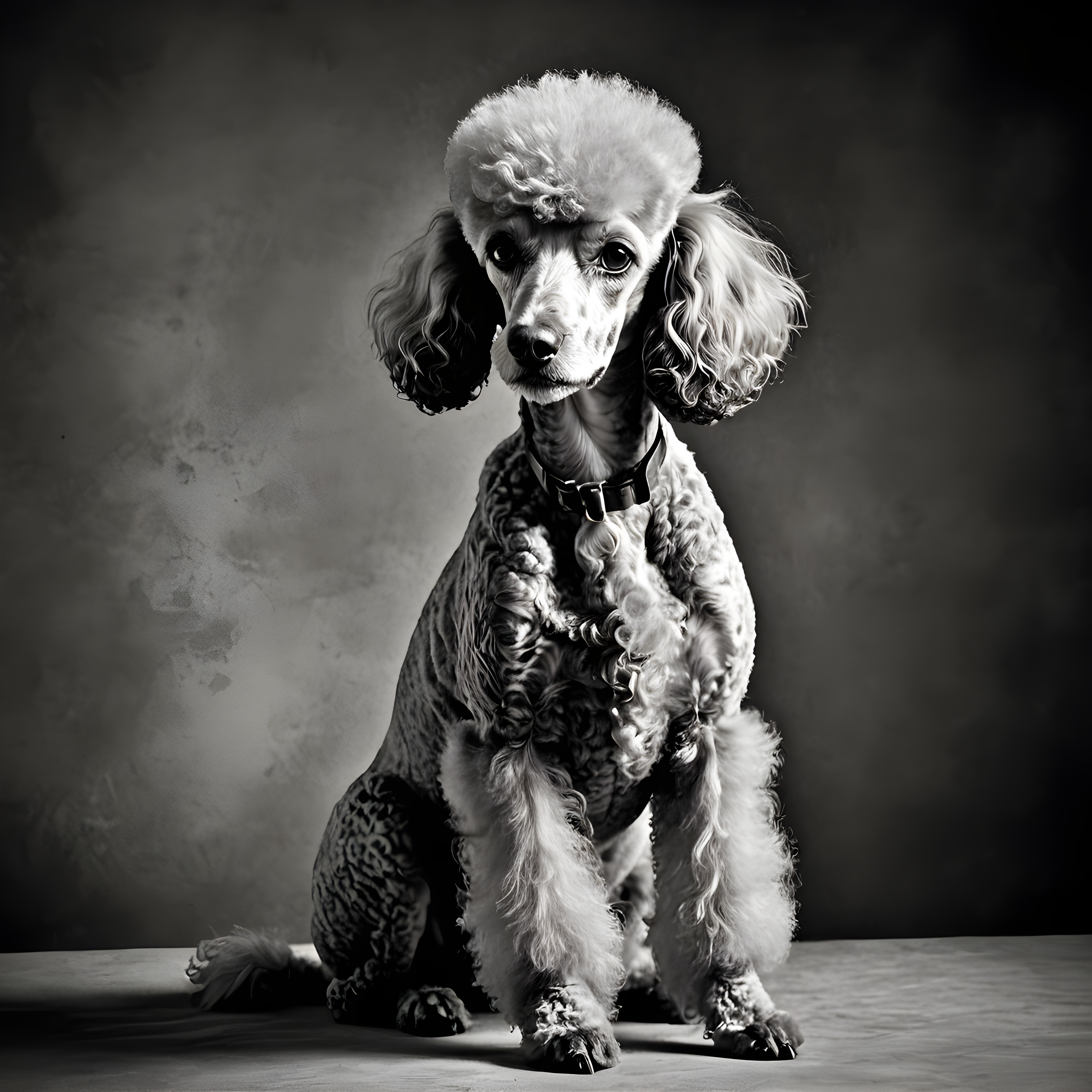 1950s Poodle — Black & White (Energetic)