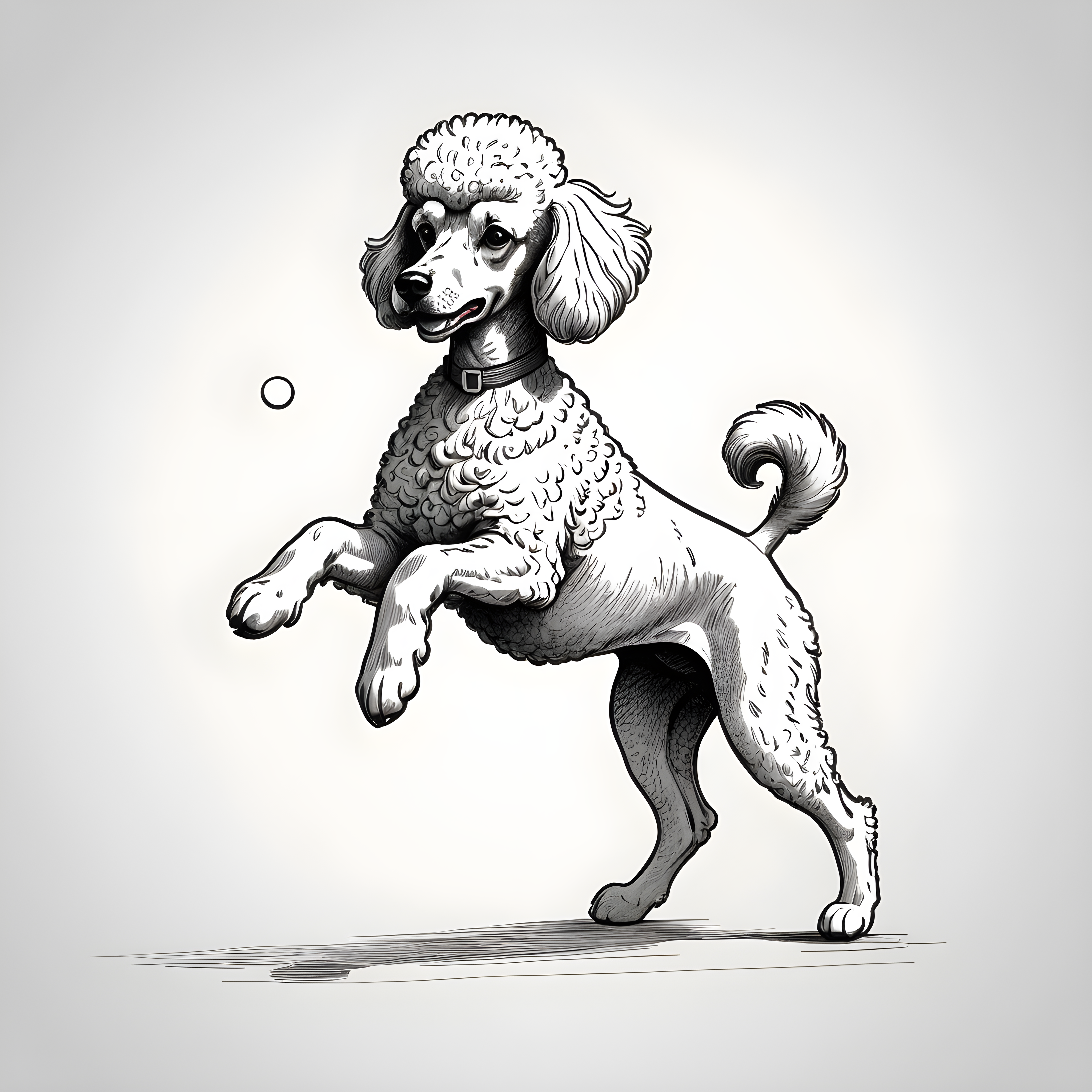 1950s Poodle — Minimalist Line Art (Playful)