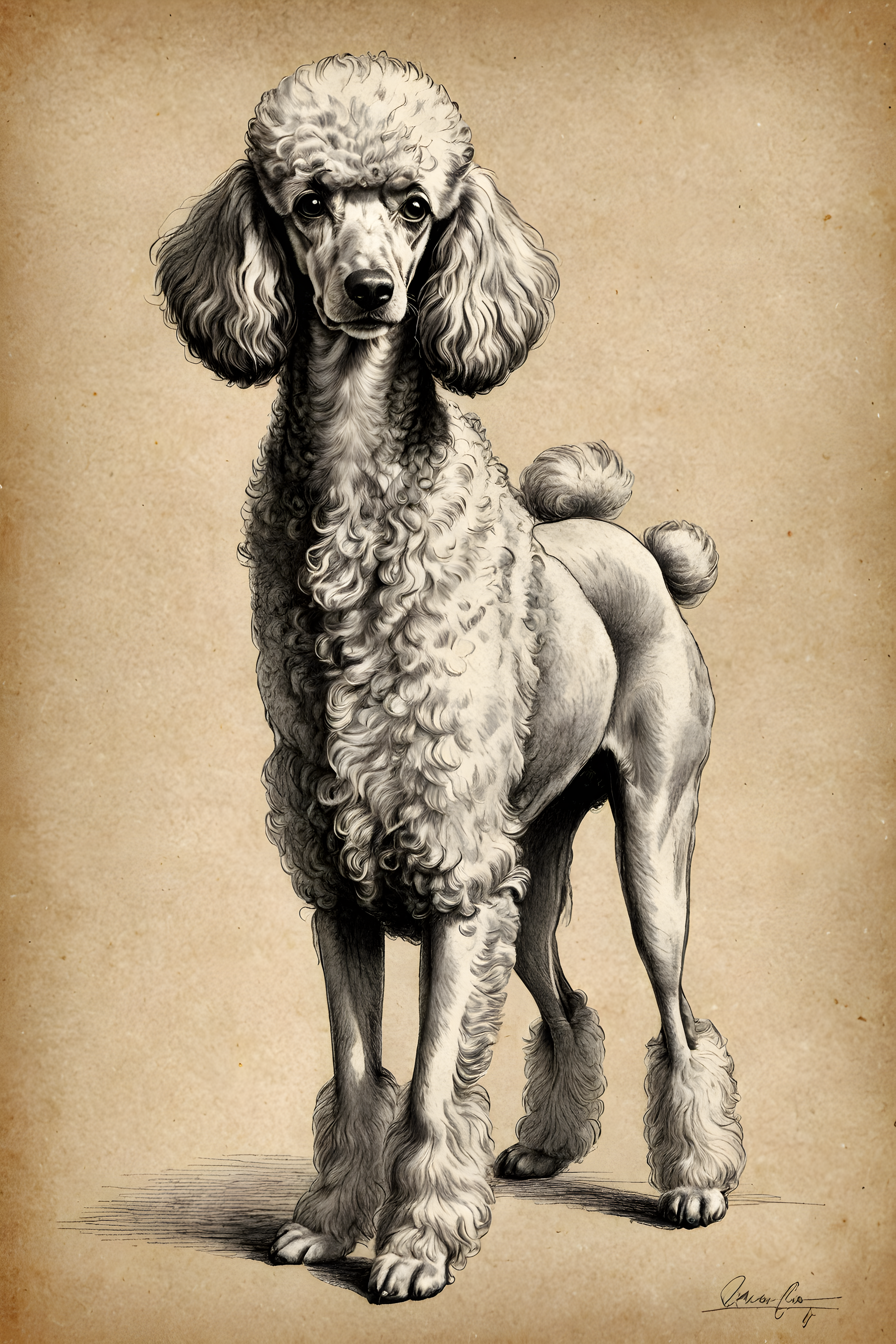 1950s Poodle — Pencil Sketch (Motivational)
