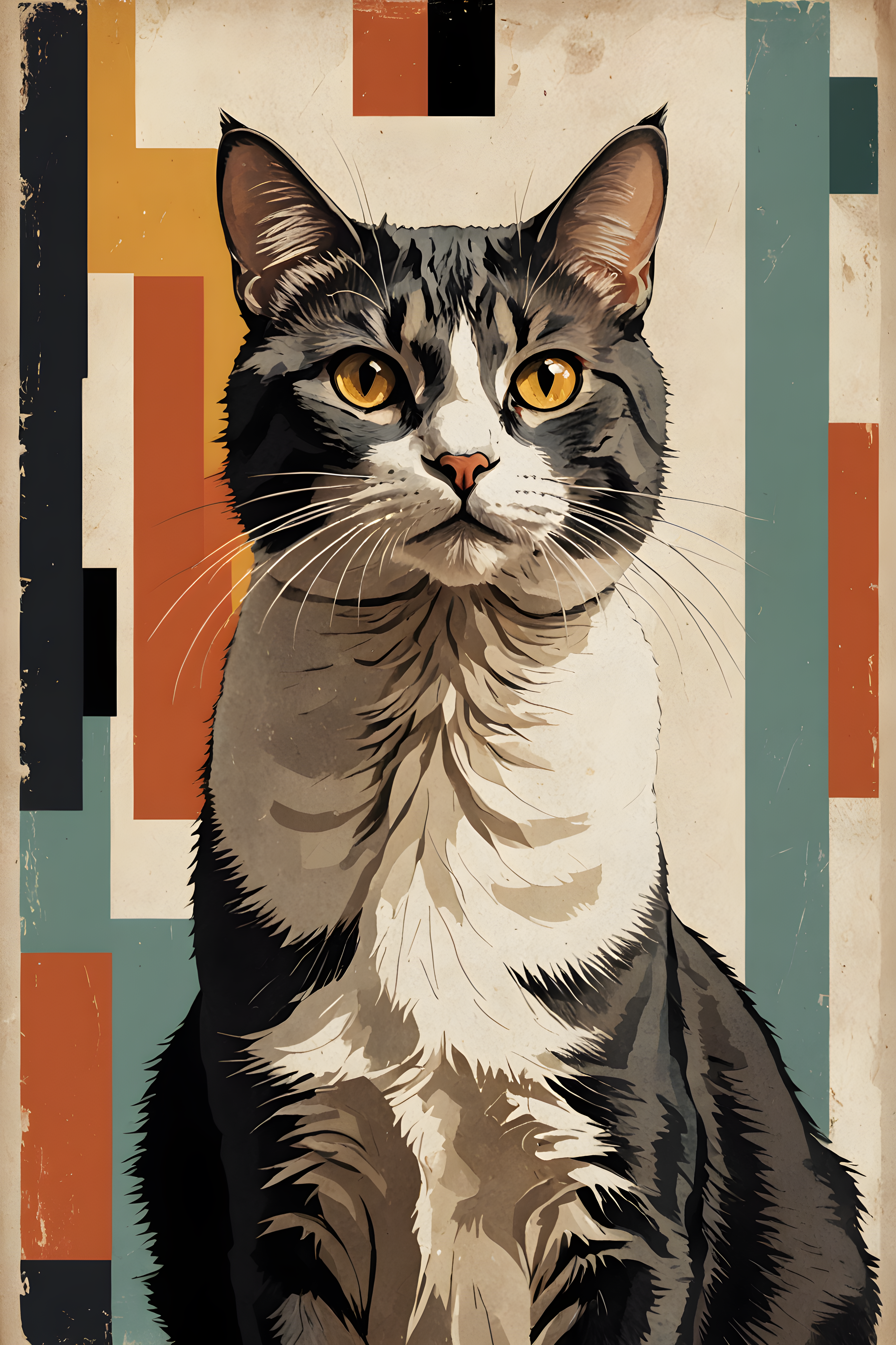 Film Noir Cat — Abstract (Aesthetic)
