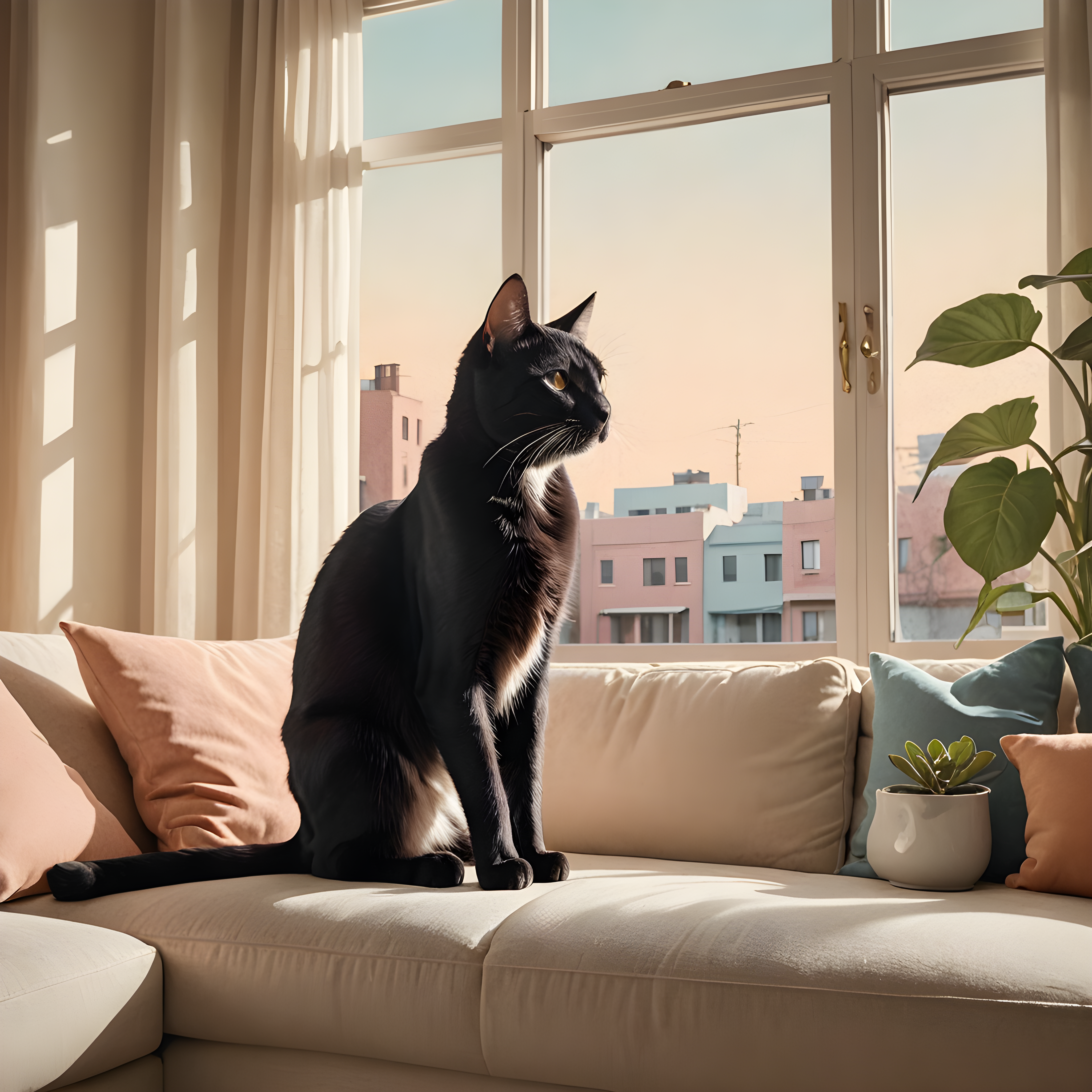 Film Noir Cat — Modern Aesthetic (Lifestyle)