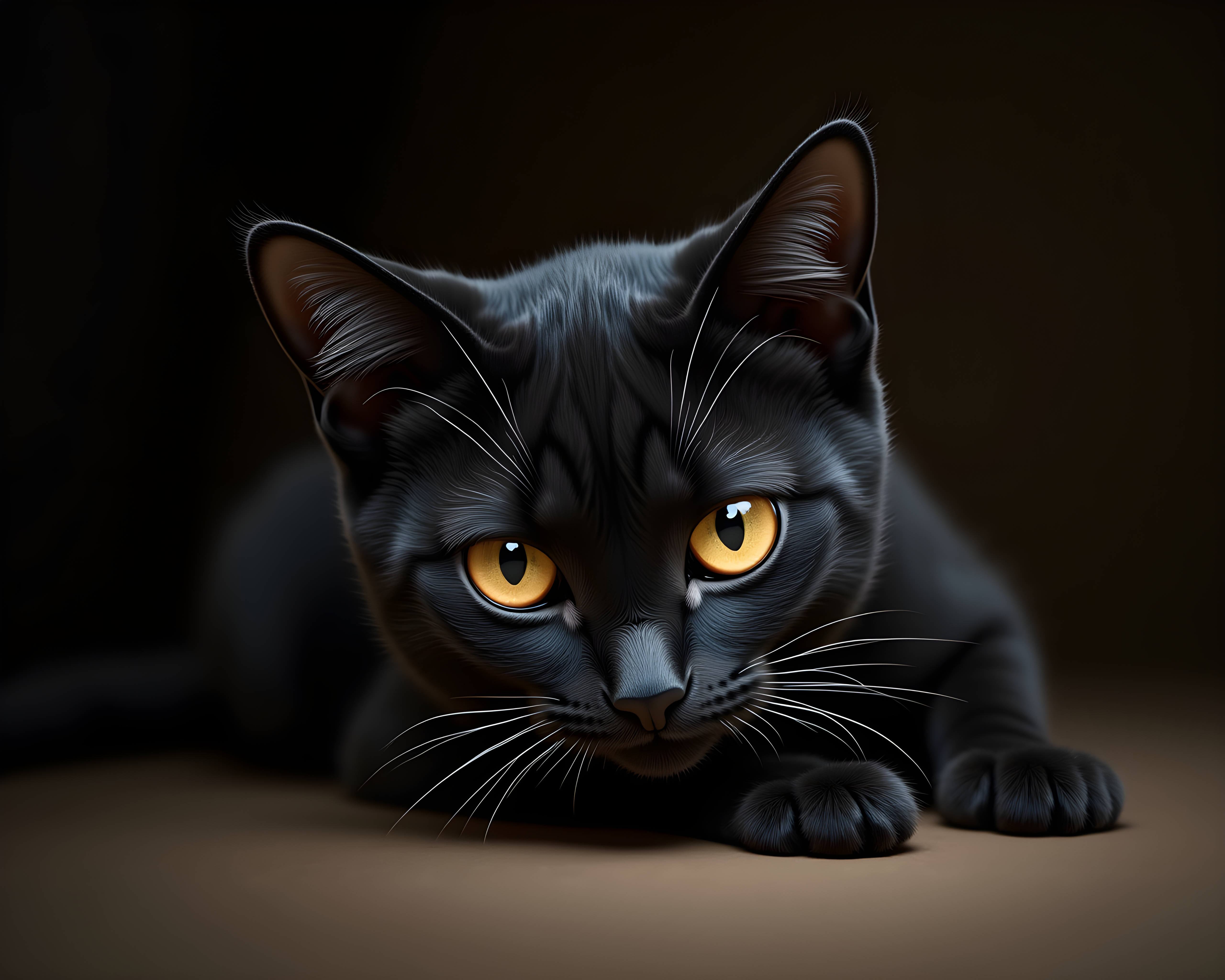 Film Noir Cat — Realistic (Emotional)