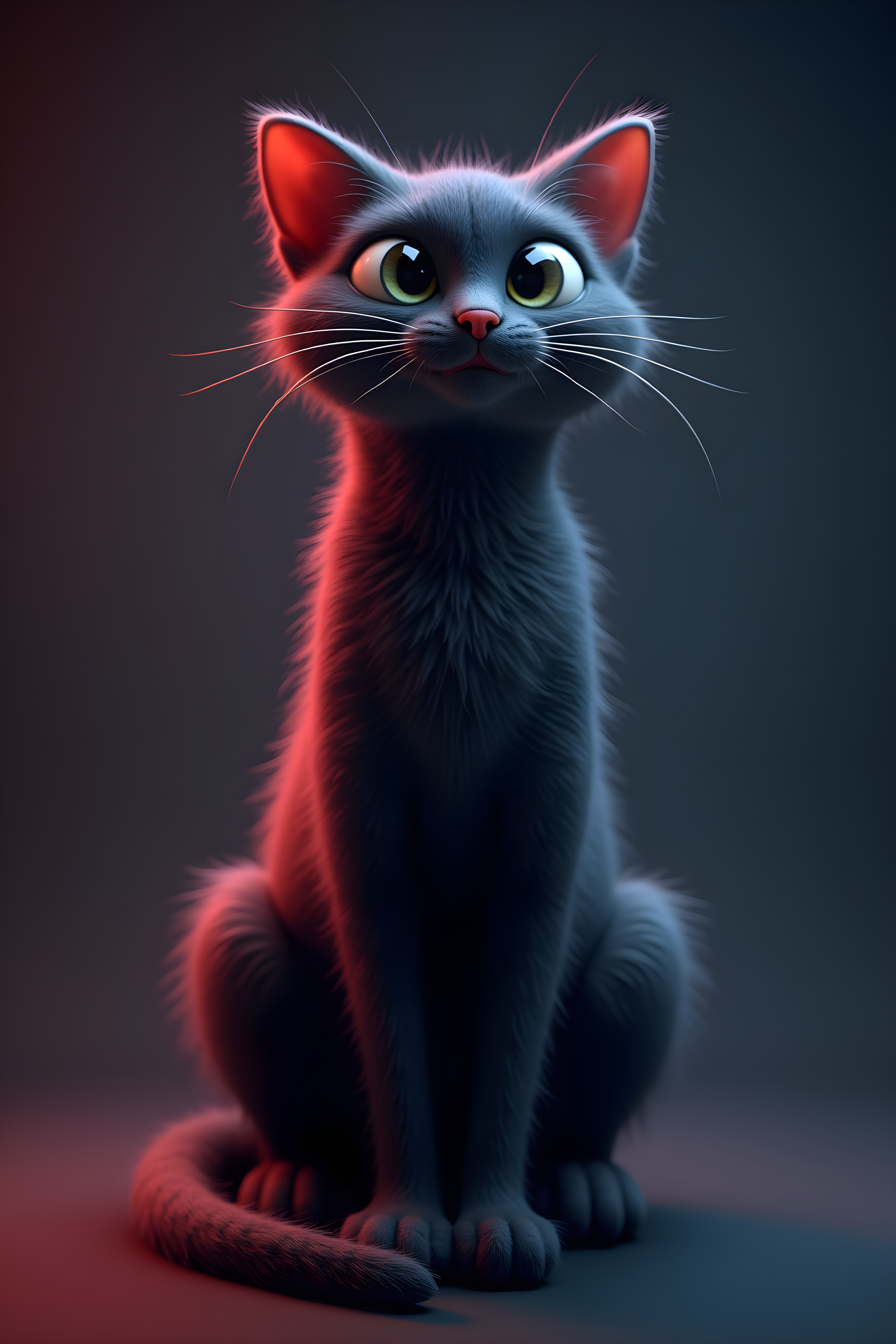 Film Noir Cat — 3D Render (Fantasy)