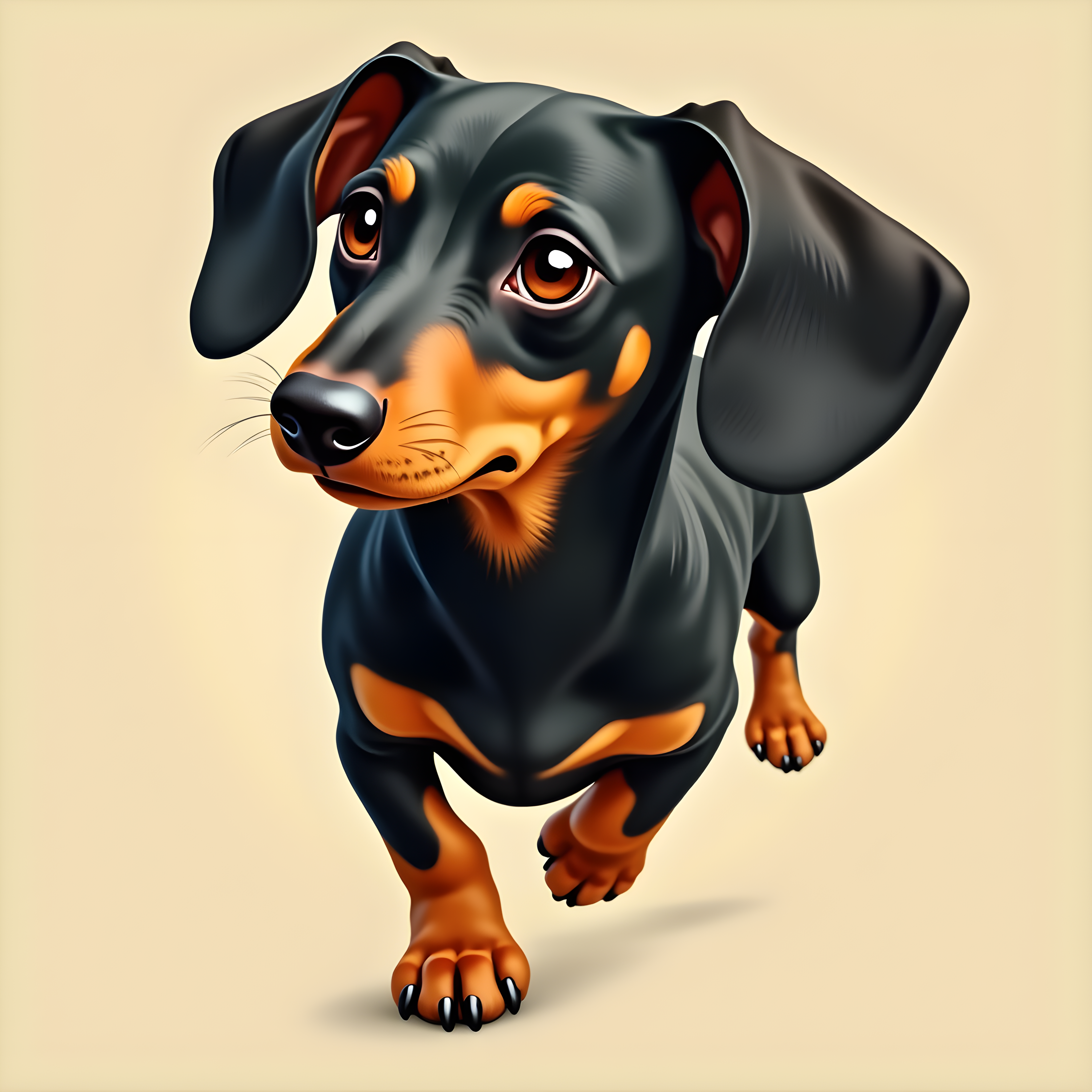 Mid Century Dachshund — Realistic (Emotional)