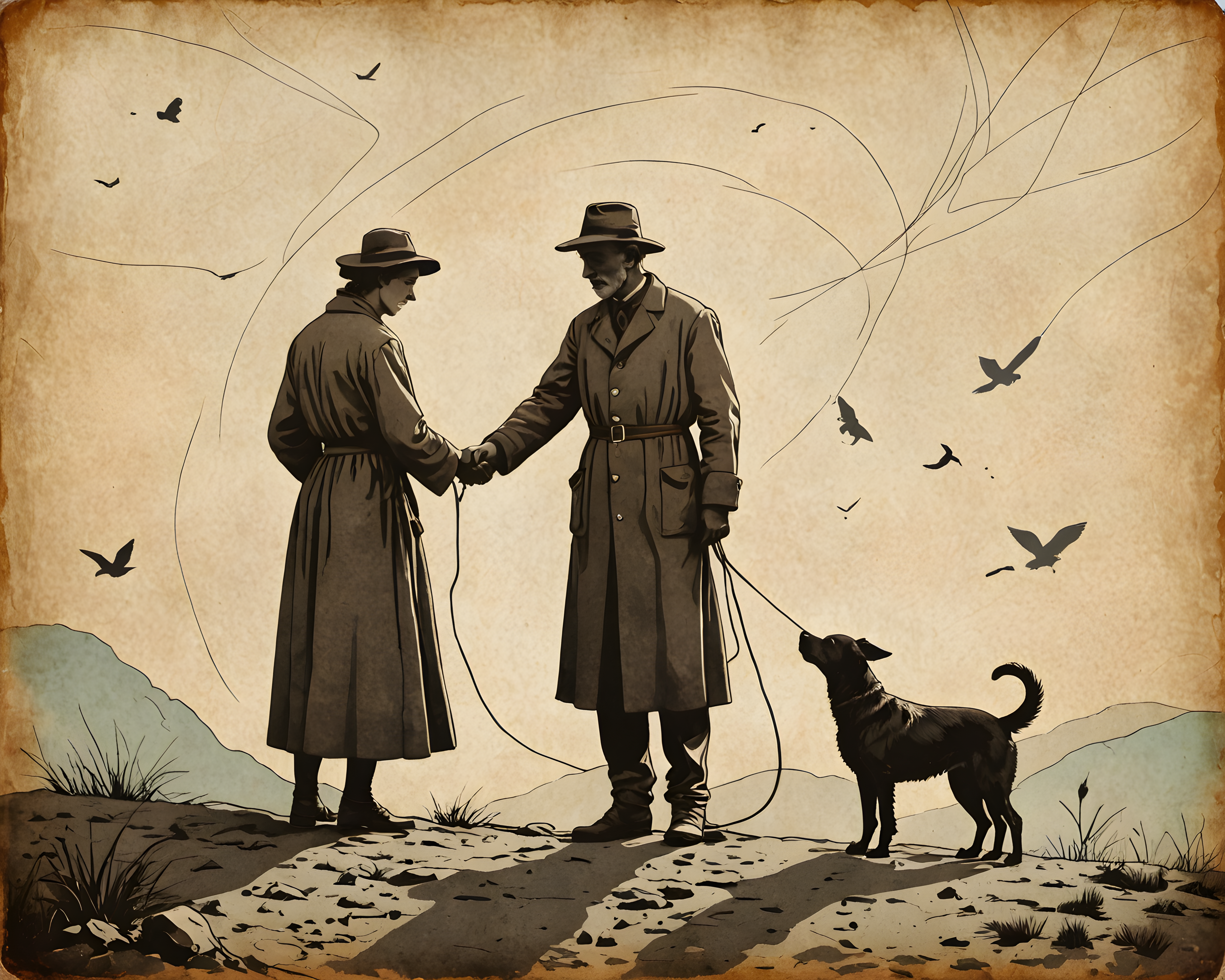 Old Photograph Shepherd — Line Art (Fantasy)