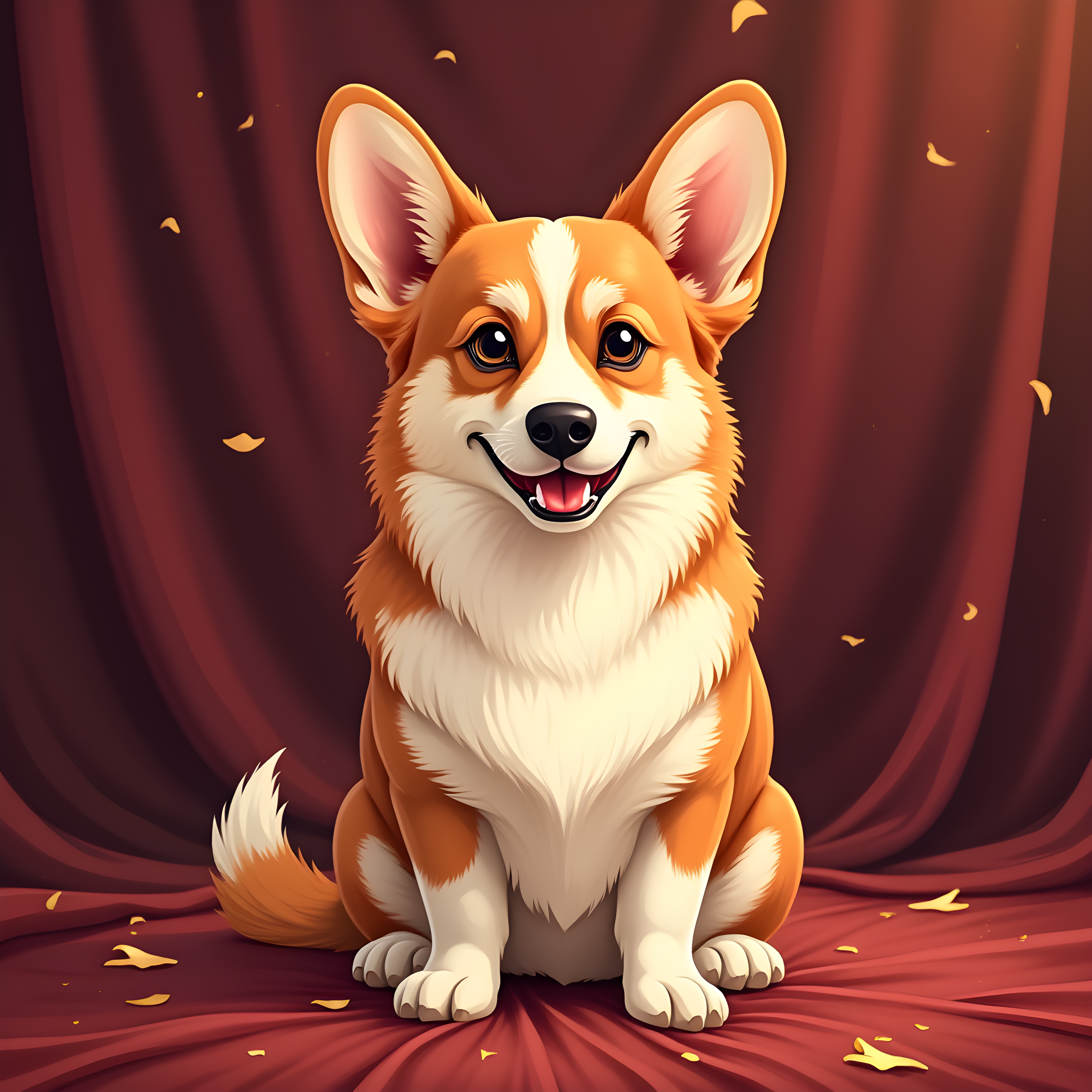 Retro Cartoon Corgi — Luxury (Romantic)