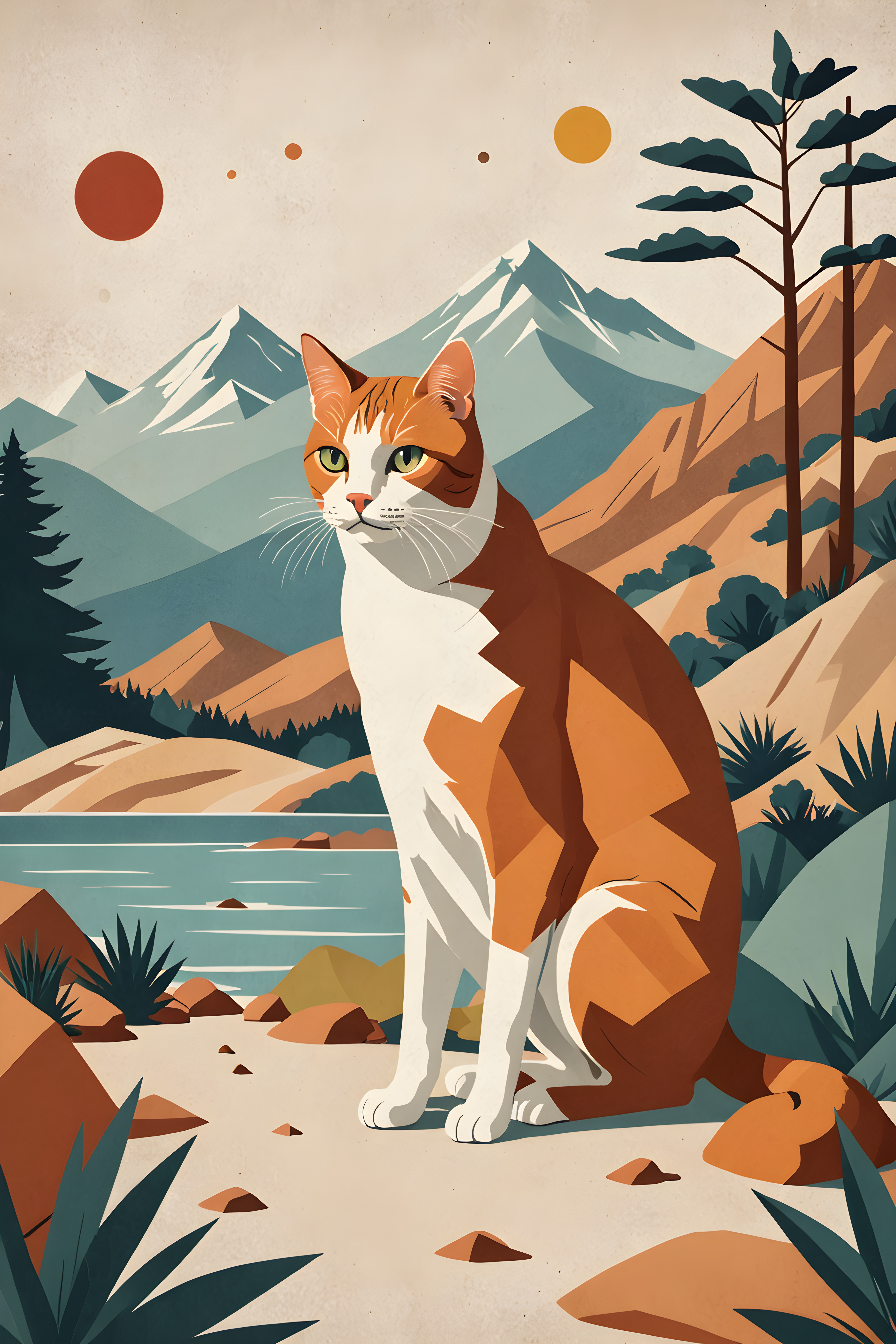 Retro Cat — Abstract (Aesthetic)