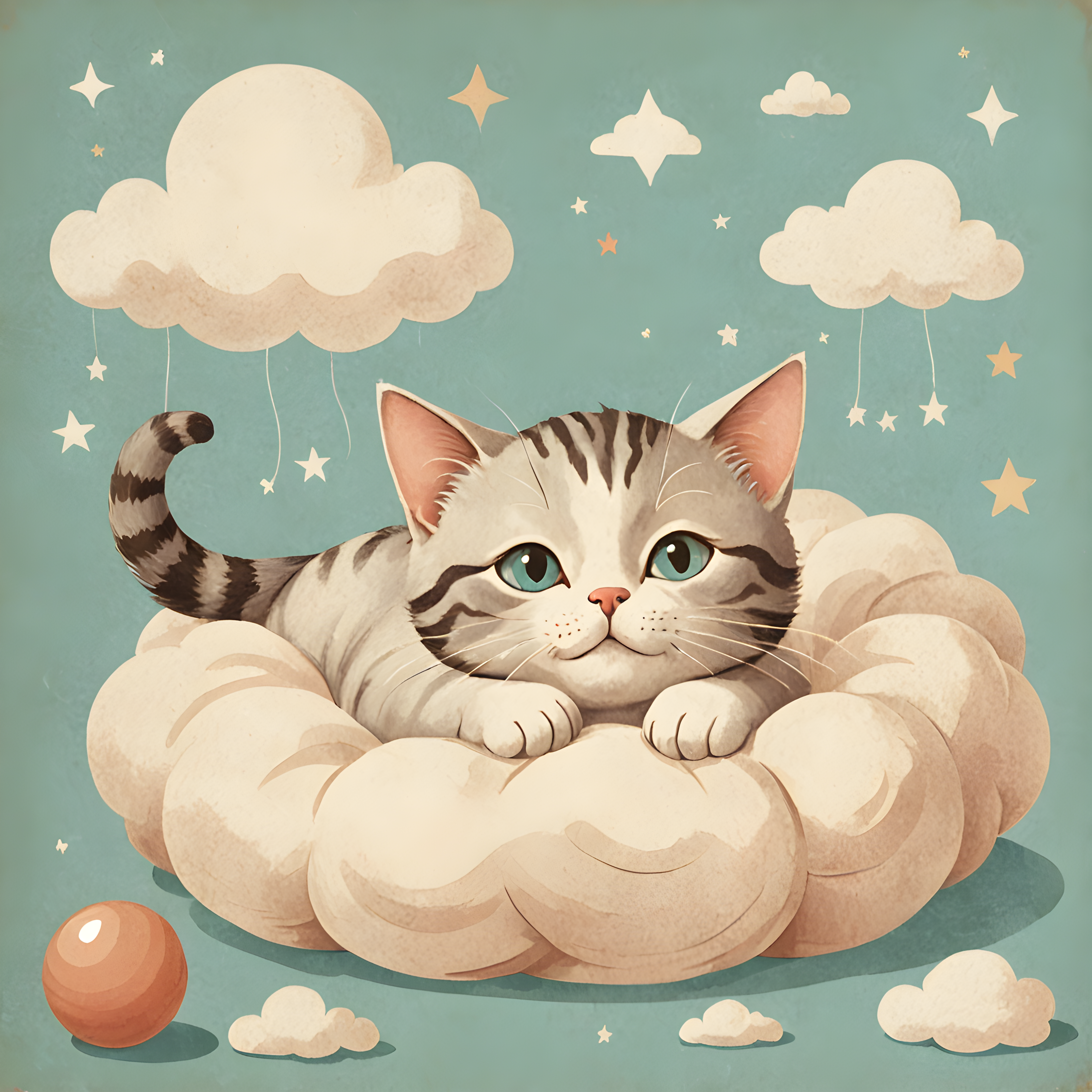 Retro Cat — Nursery (Playful)