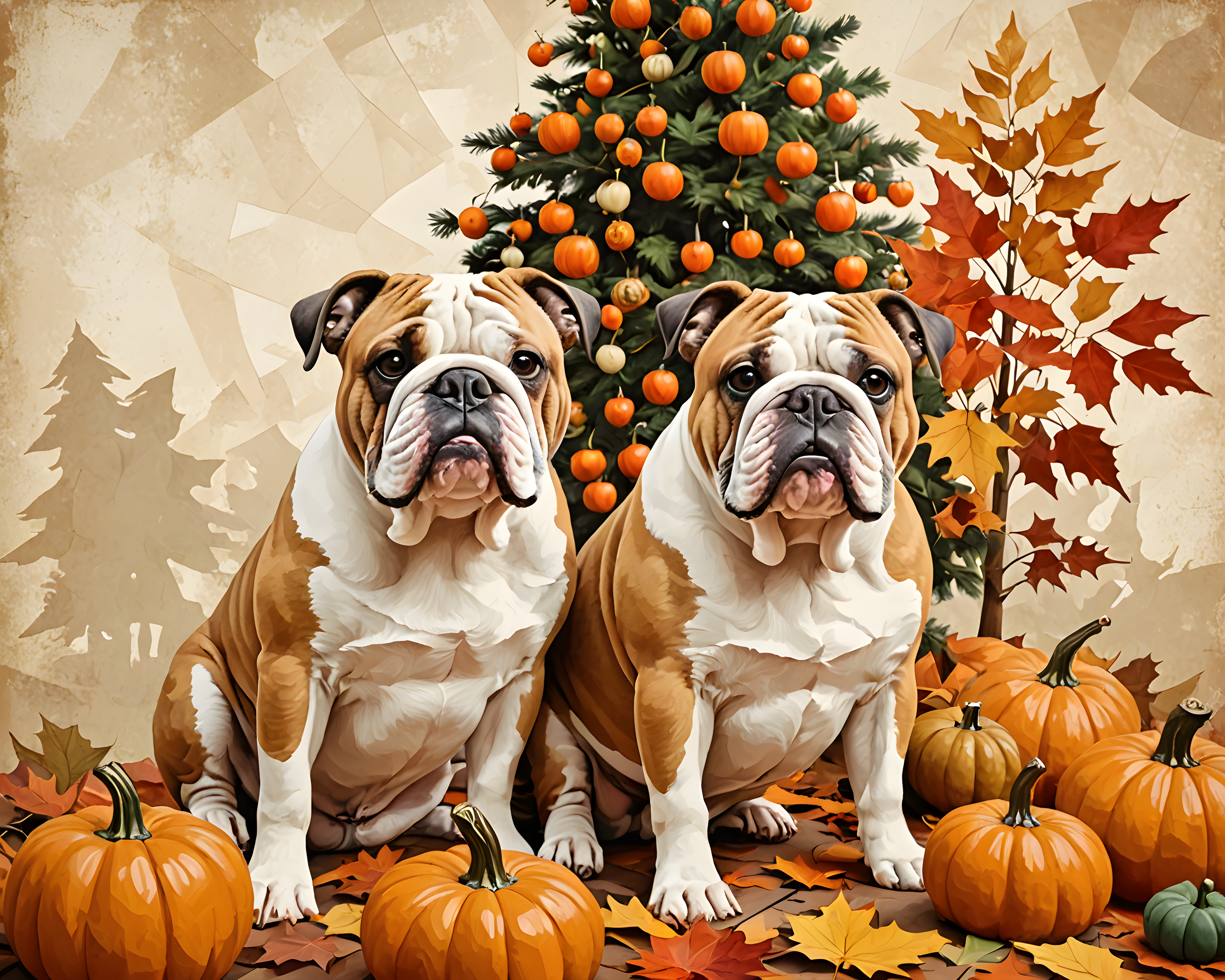 Sepia Bulldog — Abstract (Seasonal)